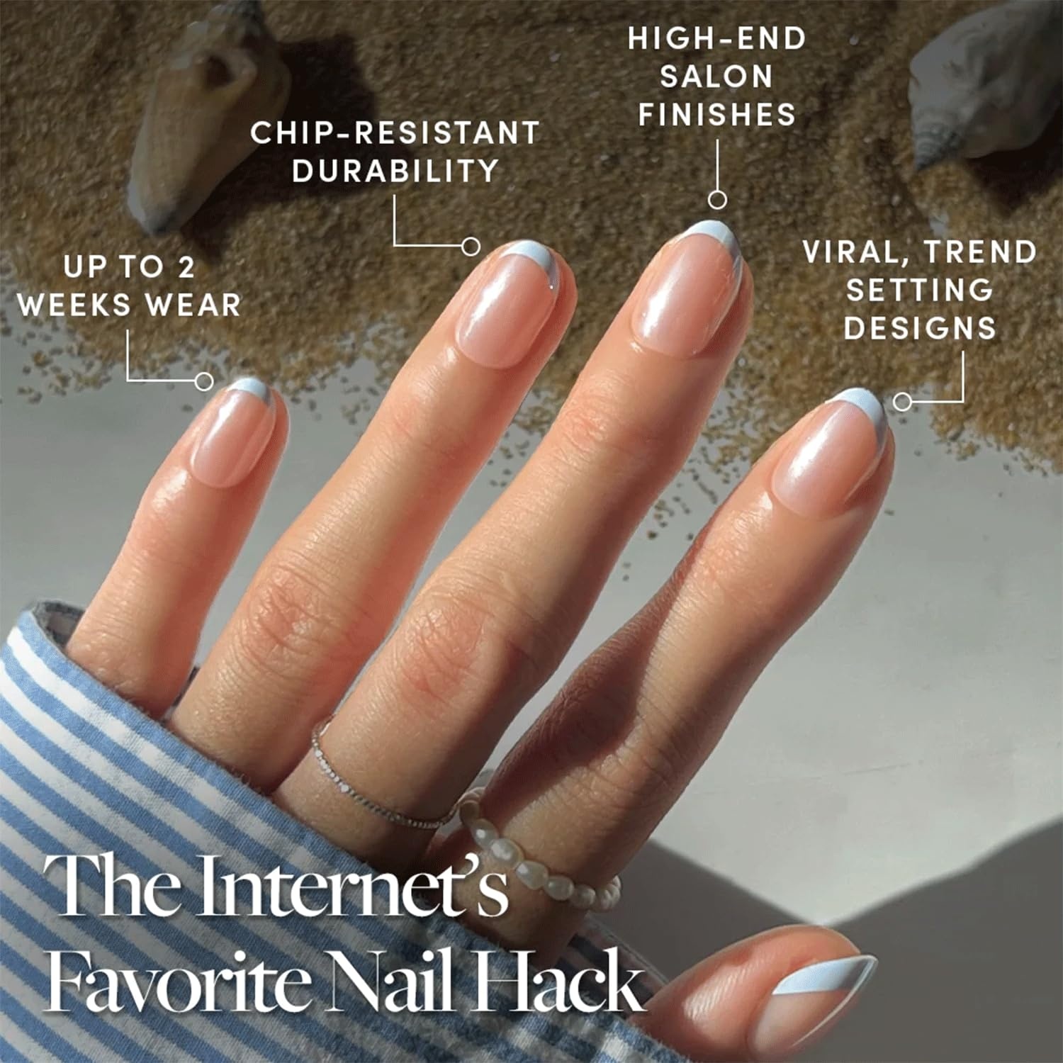 image:imageGlamnetic Press On Nails Short Oval Velvet Fake Nails 30 Pc Full Kit2O Into Blue