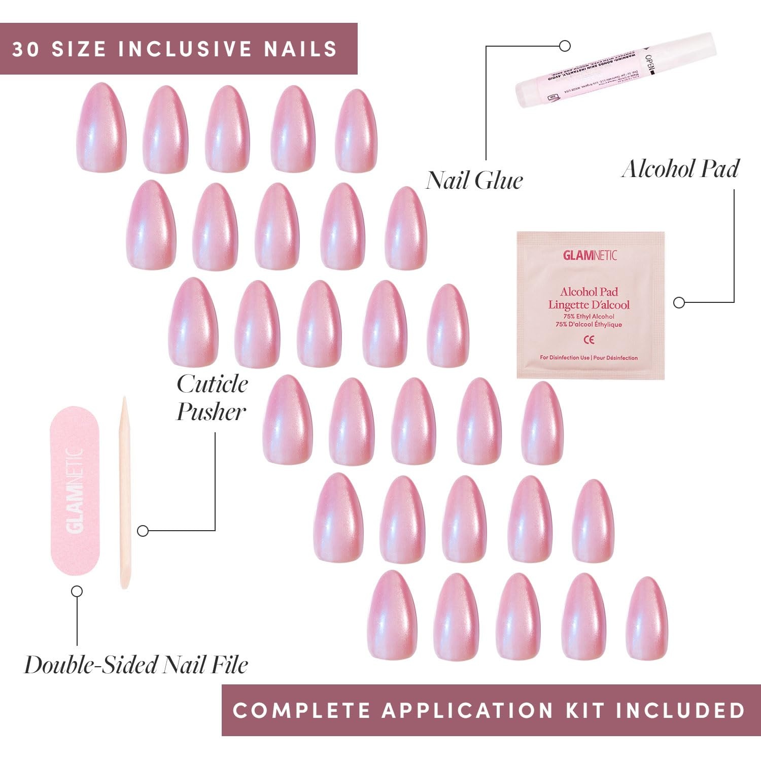 image:imageGlamnetic Press On Nails Short Oval Velvet Fake Nails 30 Pc Full Kit3A Seaspell