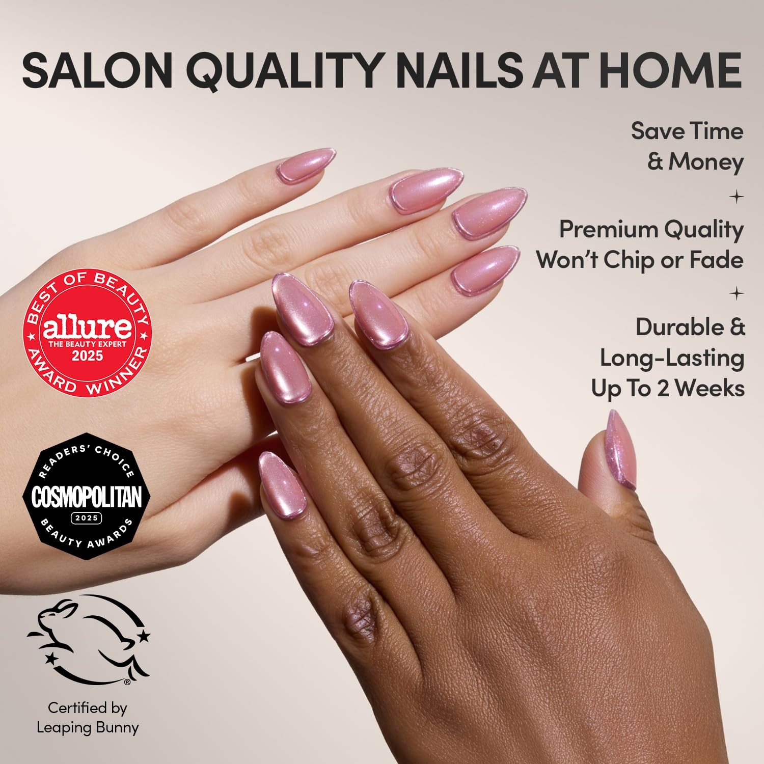 image:imageGlamnetic Press On Nails Short Oval Velvet Fake Nails 30 Pc Full Kit3D Mertini