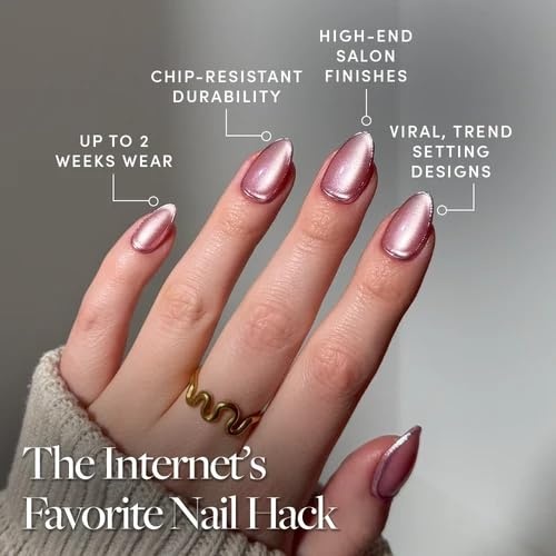 image:imageGlamnetic Press On Nails Short Oval Velvet Fake Nails 30 Pc Full Kit3D Mertini