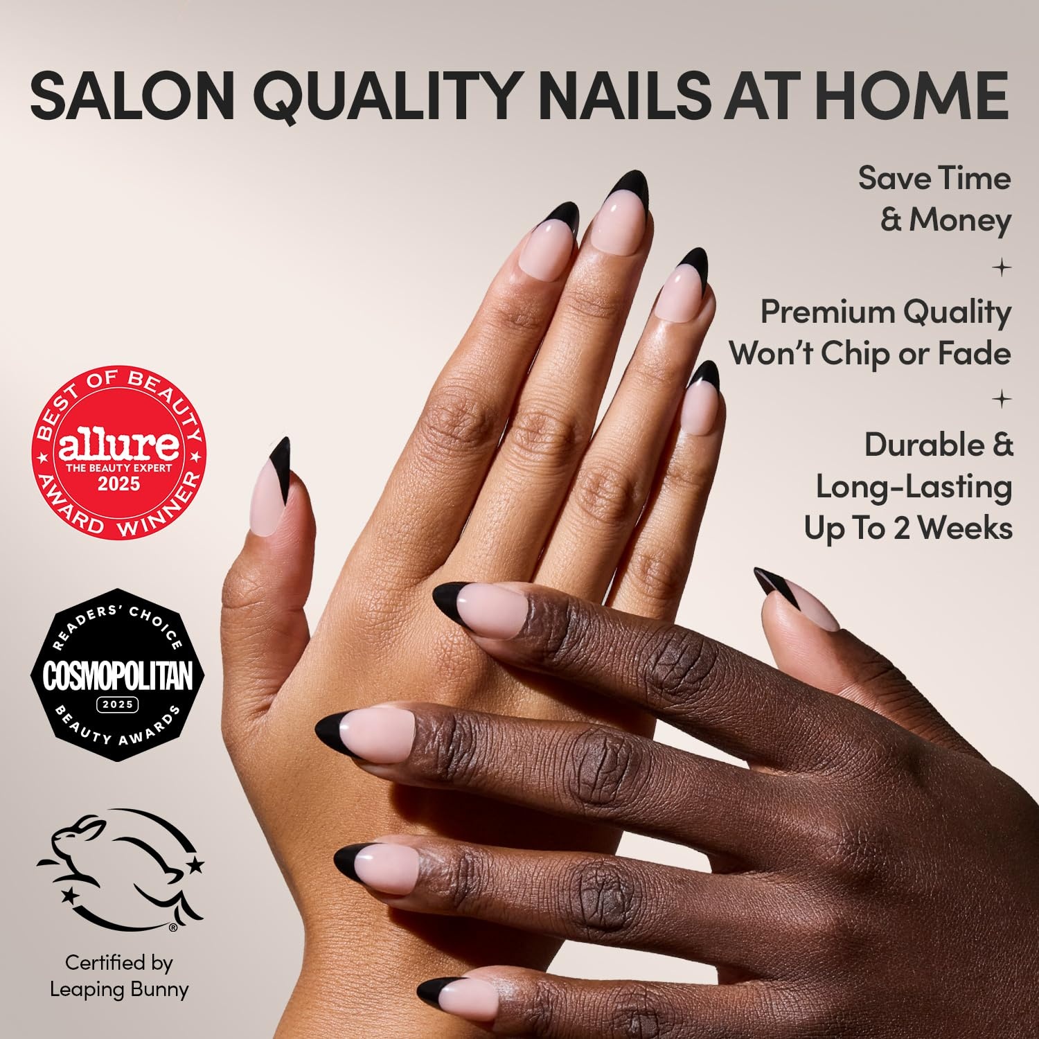 image:imageGlamnetic Press On Nails Short Oval Velvet Fake Nails 30 Pc Full Kit3E Caviar