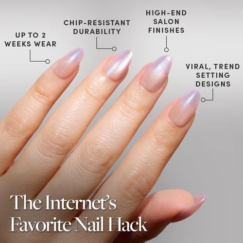 image:imageGlamnetic Press On Nails Short Oval Velvet Fake Nails 30 Pc Full Kit3F Polar Day
