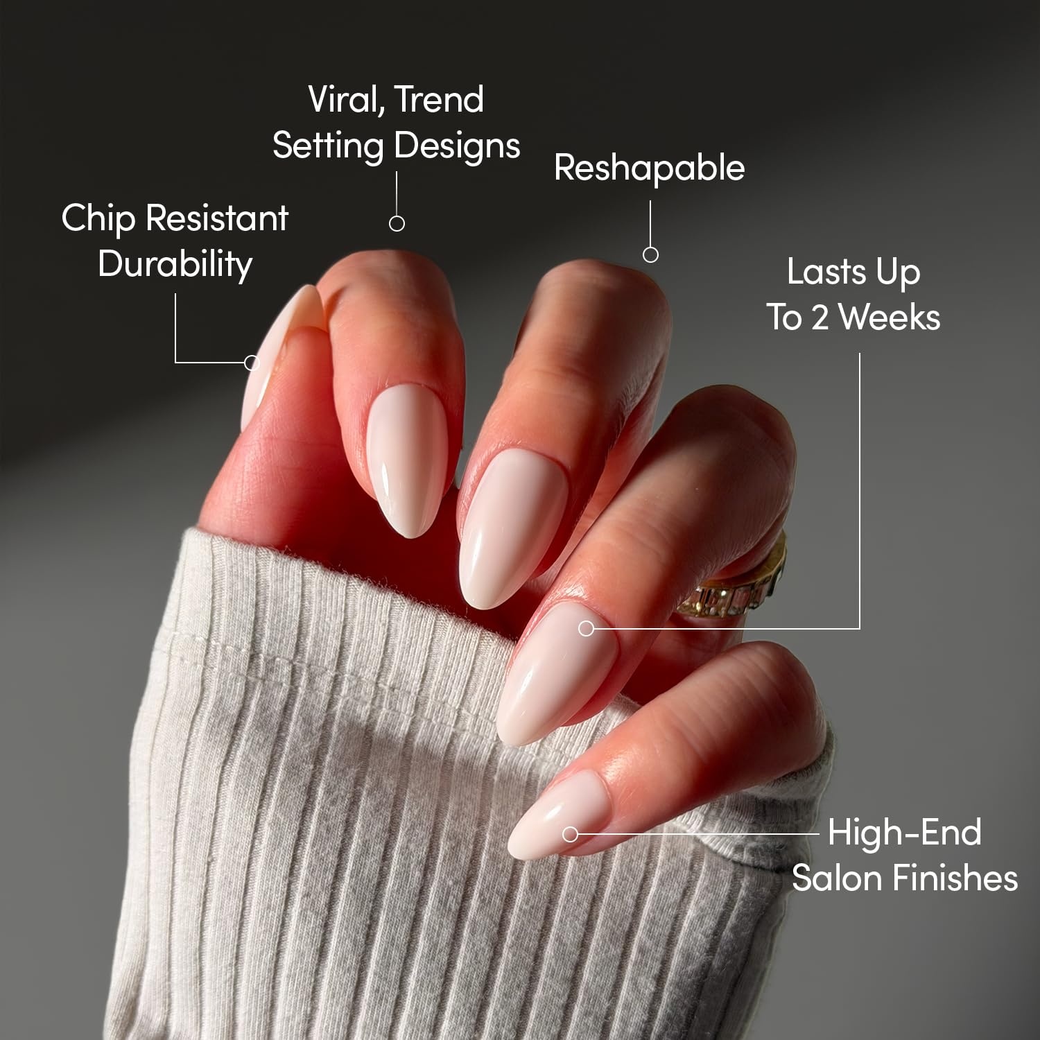 image:imageGlamnetic Press On Nails Short Oval Velvet Fake Nails 30 Pc Full Kit3H Ballet Pink