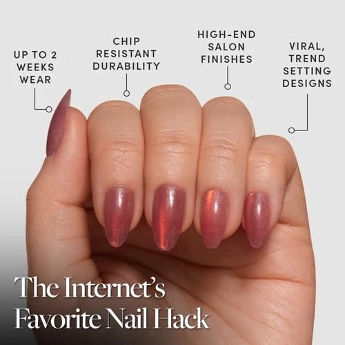 image:imageGlamnetic Press On Nails Short Oval Velvet Fake Nails 30 Pc Full Kit3I Ros