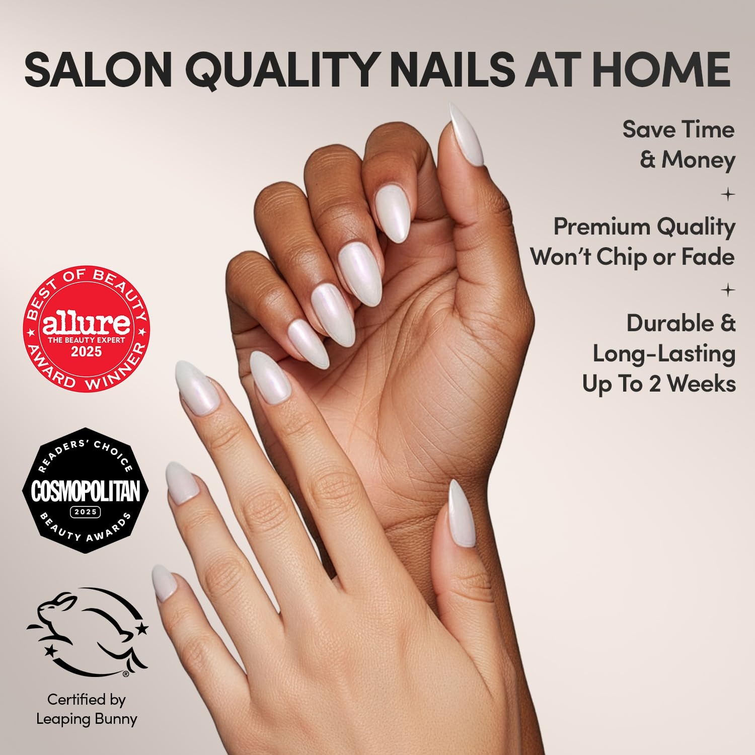 image:imageGlamnetic Press On Nails Short Oval Velvet Fake Nails 30 Pc Full Kit3M Hailey