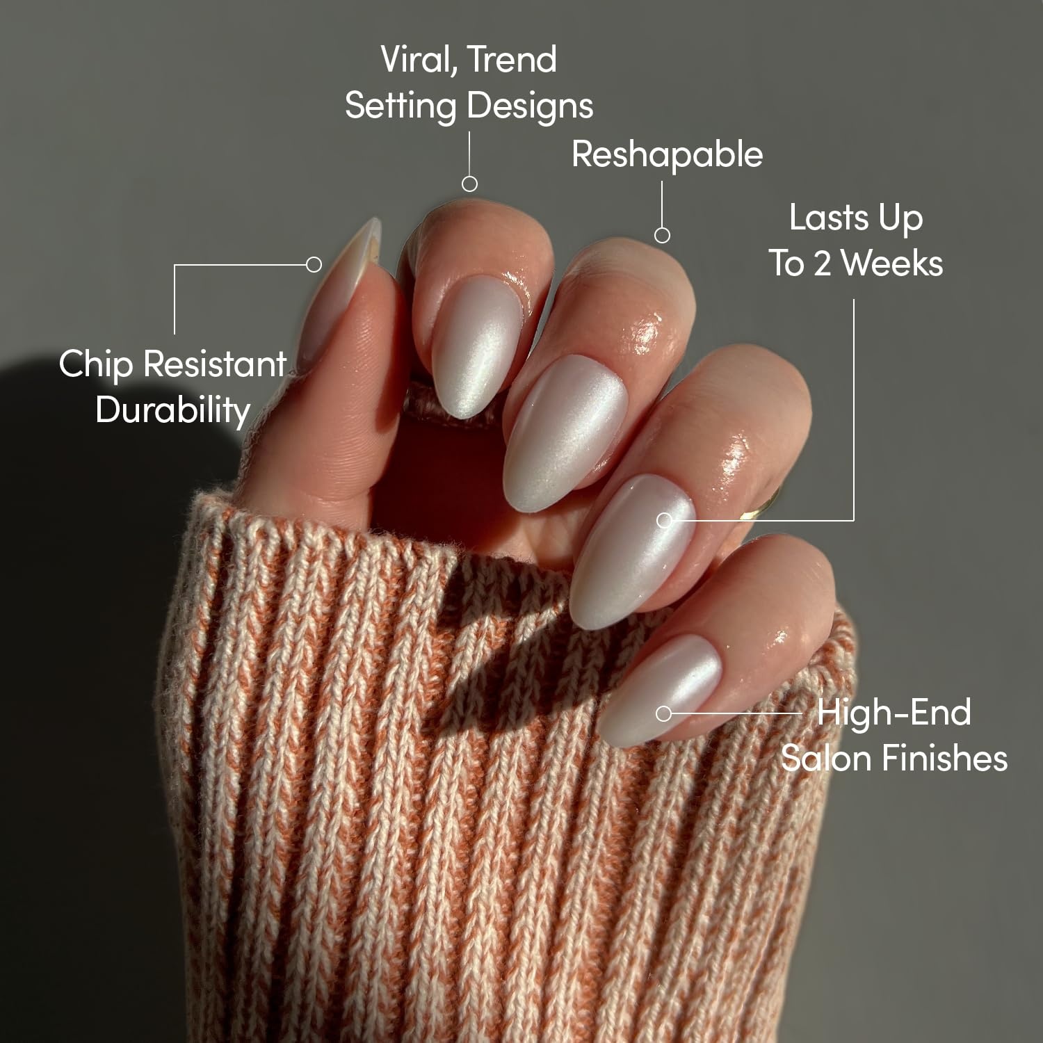 image:imageGlamnetic Press On Nails Short Oval Velvet Fake Nails 30 Pc Full Kit3M Hailey