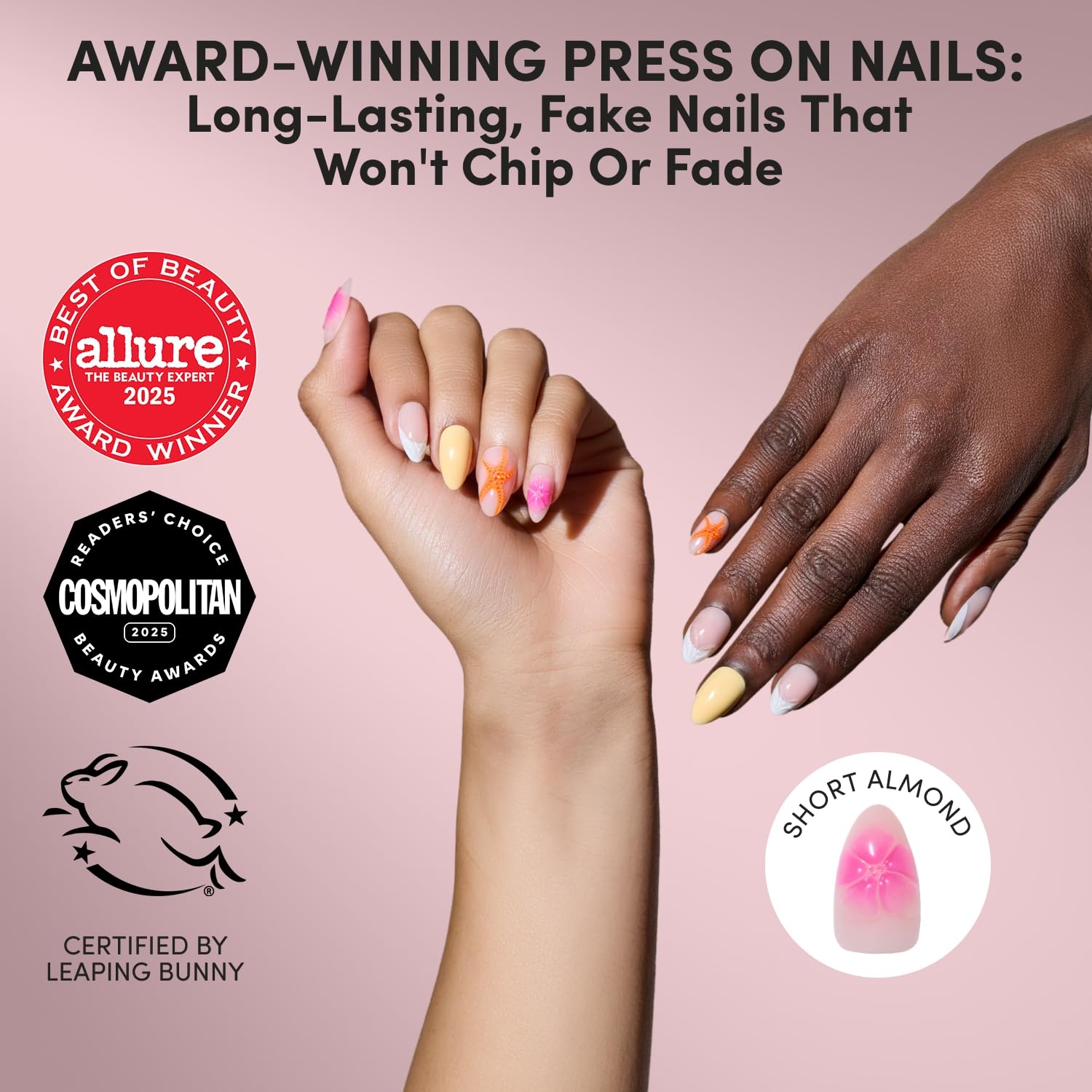 image:imageGlamnetic Press On Nails Short Oval Velvet Fake Nails 30 Pc Full Kit3O Sunset Tide