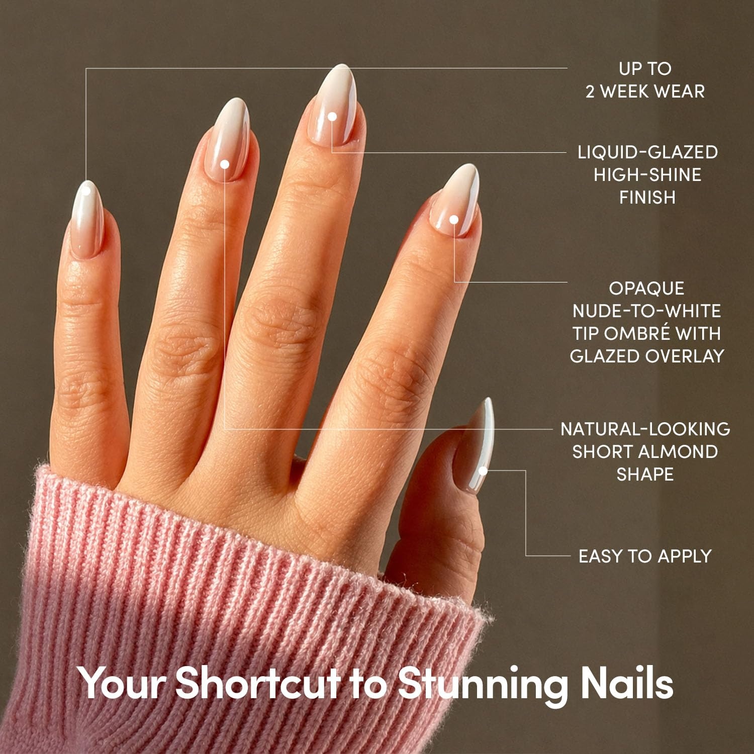 image:imageGlamnetic Press On Nails Short Oval Velvet Fake Nails 30 Pc Full Kit3P Fiancd