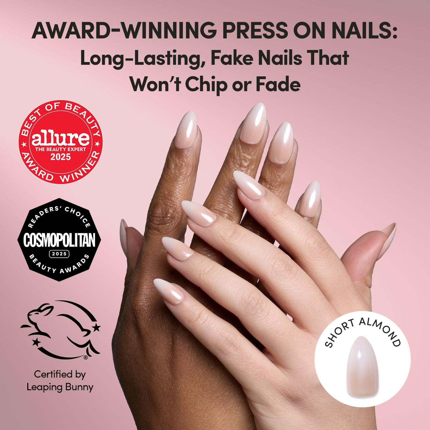 image:imageGlamnetic Press On Nails Short Oval Velvet Fake Nails 30 Pc Full Kit3P Fiancd