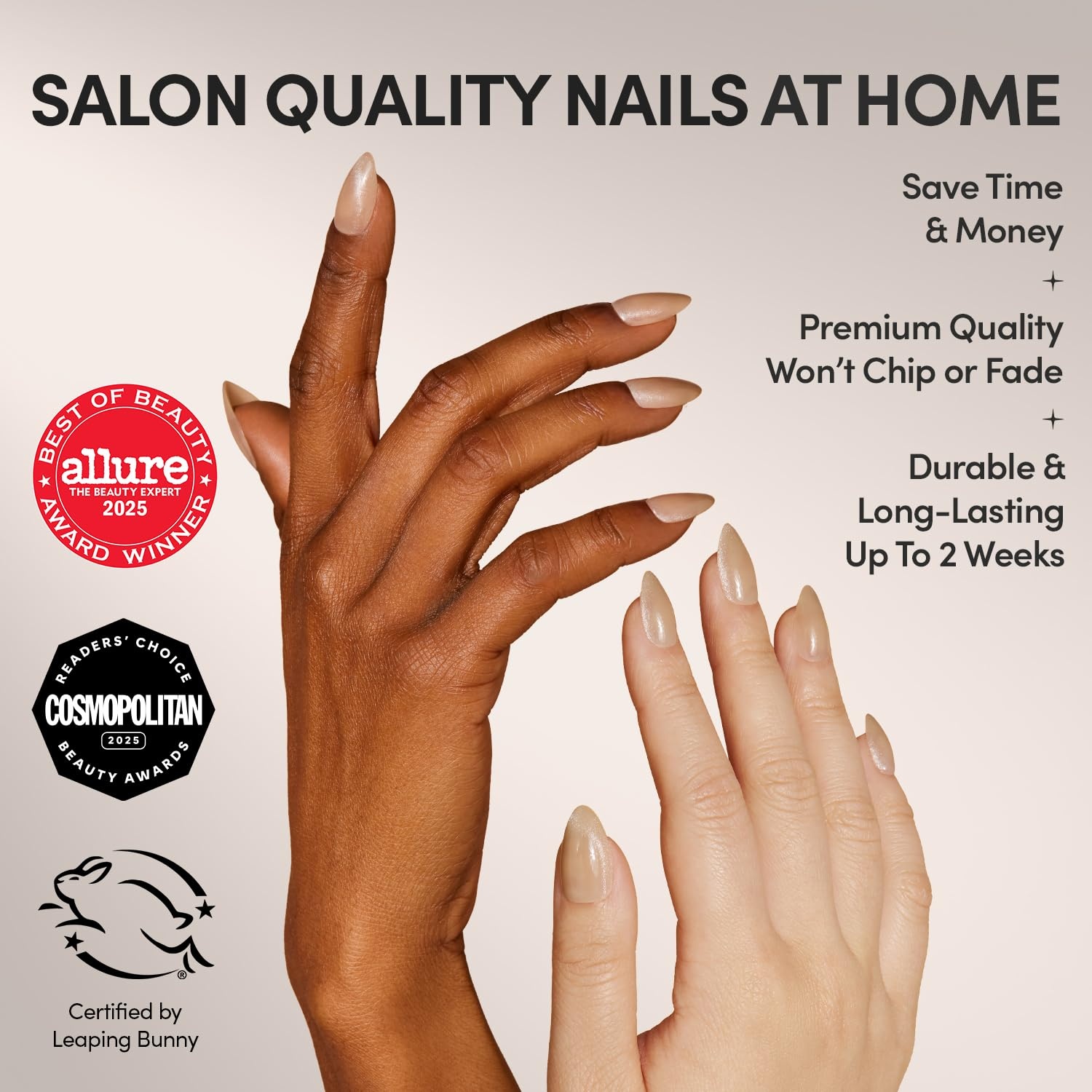 image:imageGlamnetic Press On Nails Short Oval Velvet Fake Nails 30 Pc Full Kit3R Honey Bun