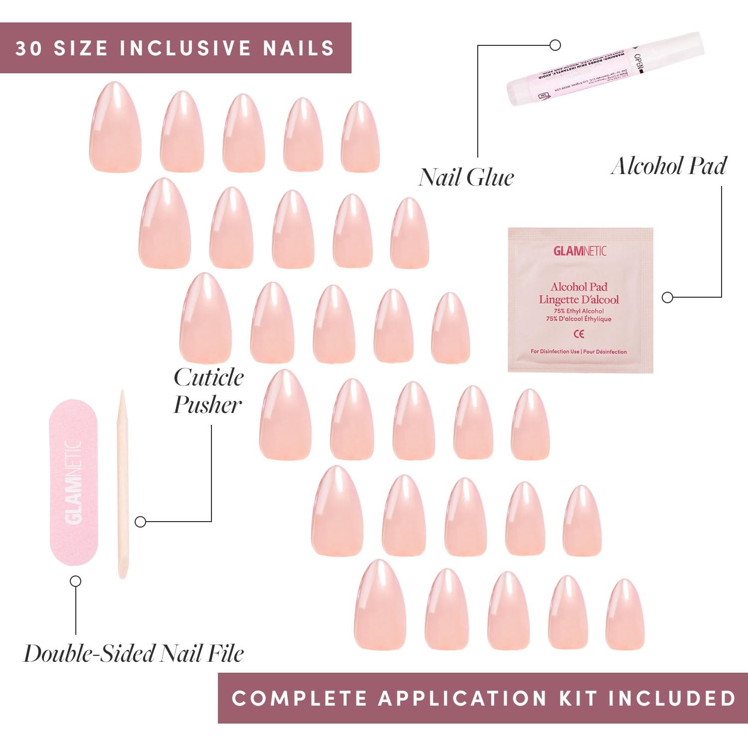 image:imageGlamnetic Press On Nails Short Oval Velvet Fake Nails 30 Pc Full Kit3S Los Angeles