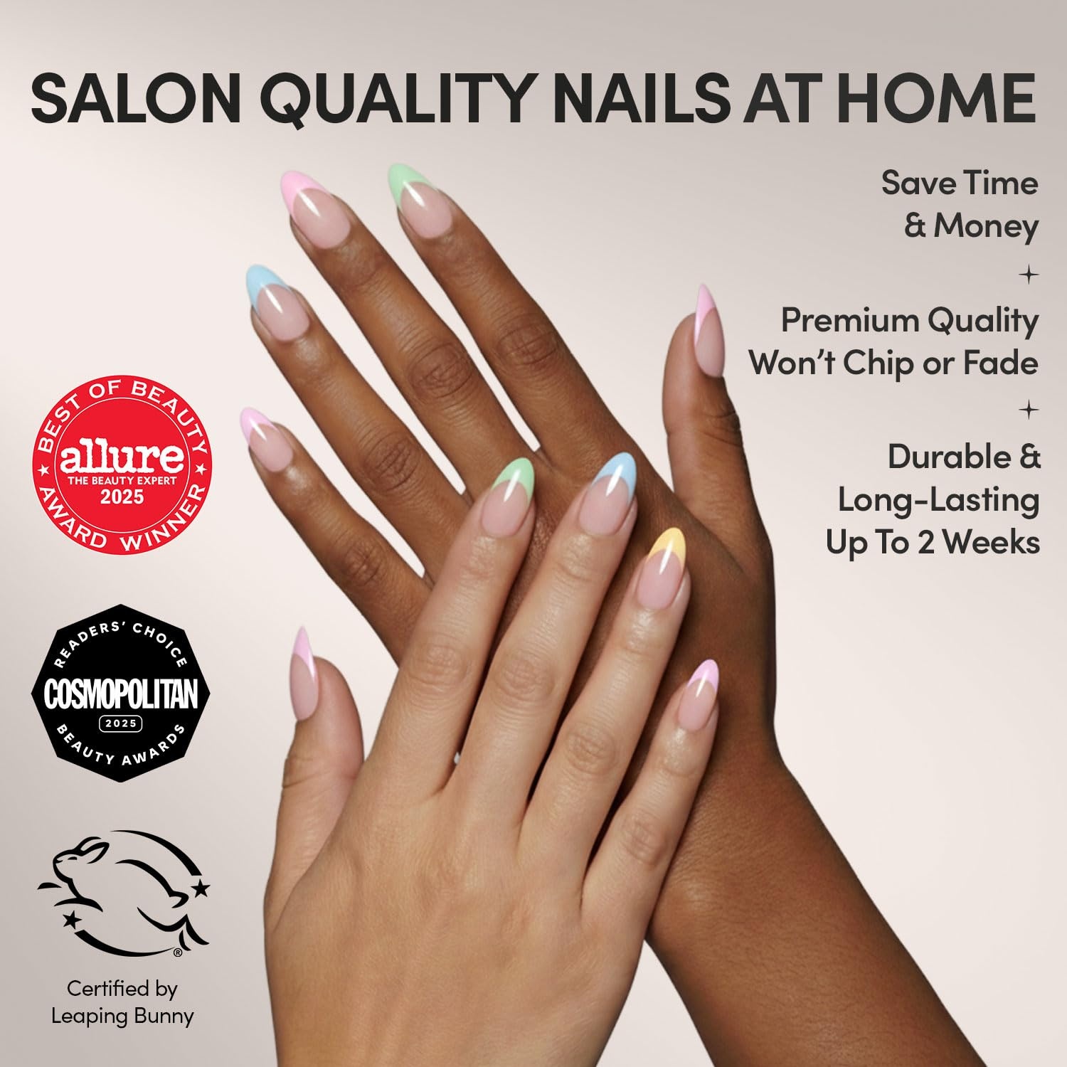 image:imageGlamnetic Press On Nails Short Oval Velvet Fake Nails 30 Pc Full Kit3T Confetti