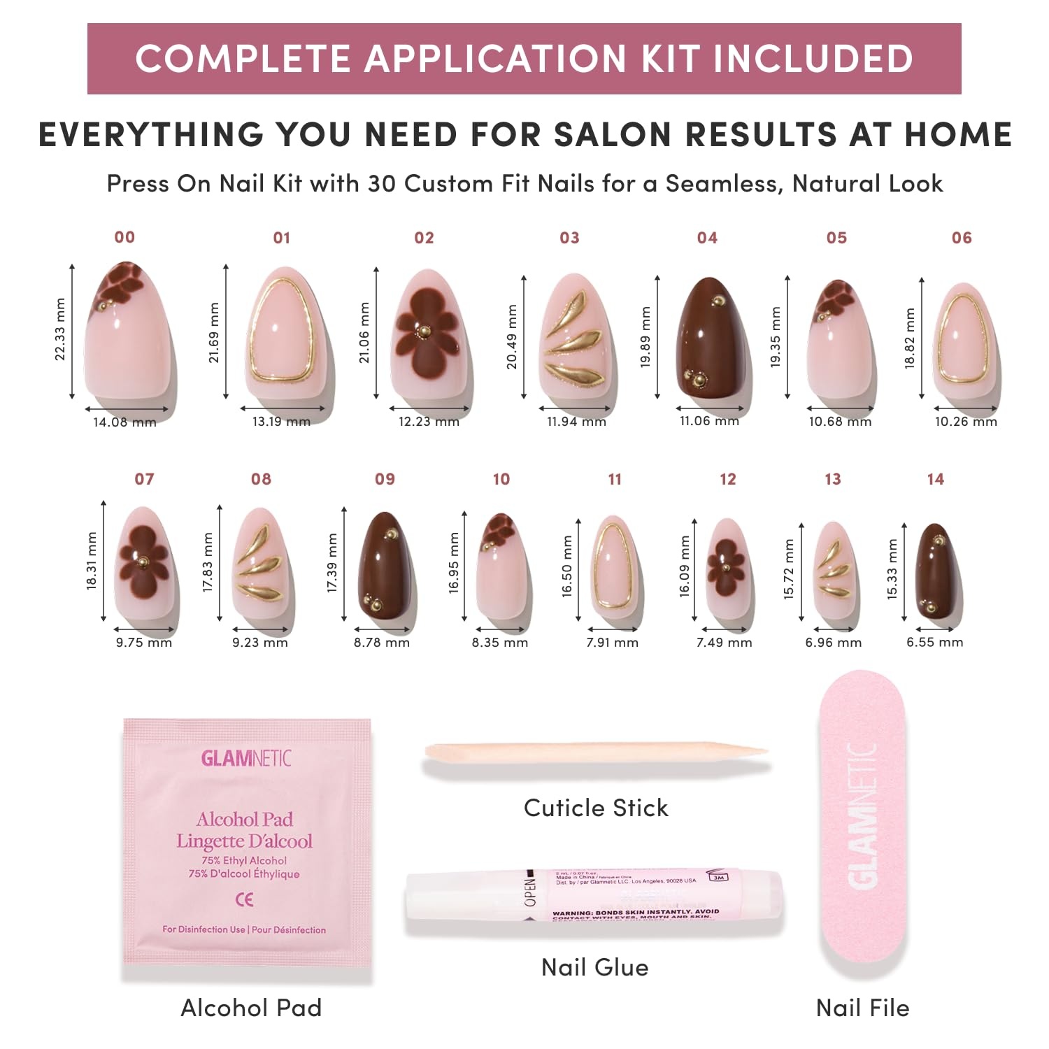 image:imageGlamnetic Press On Nails Short Oval Velvet Fake Nails 30 Pc Full Kit3Y Sunbaked