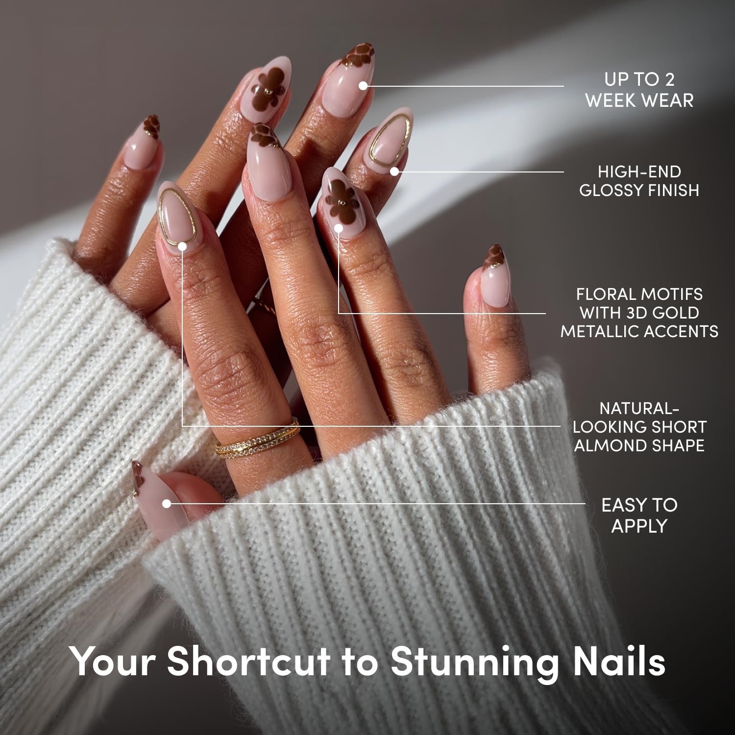 image:imageGlamnetic Press On Nails Short Oval Velvet Fake Nails 30 Pc Full Kit3Y Sunbaked