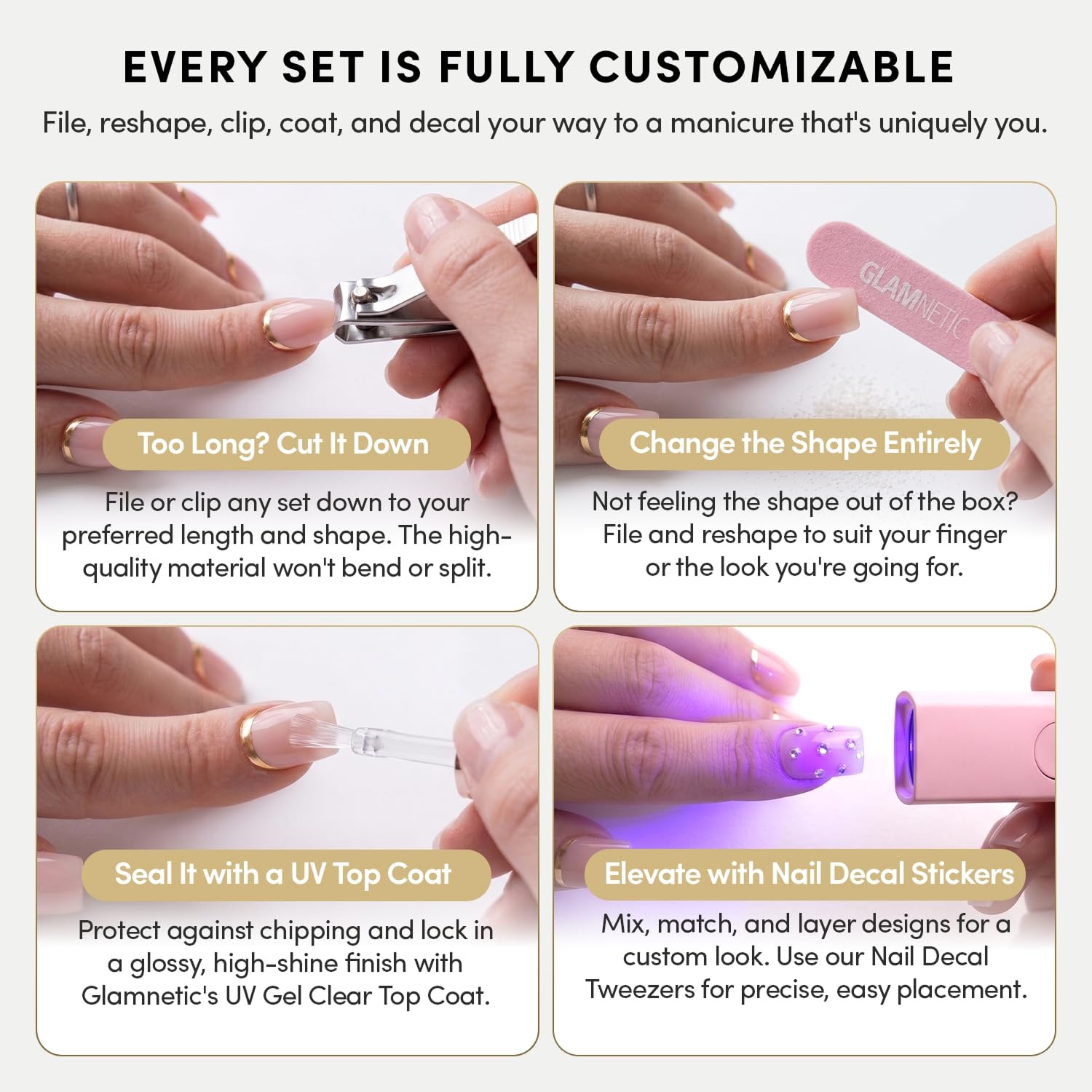 image:imageGlamnetic Press On Nails Short Oval Velvet Fake Nails 30 Pc Full Kit3Z Not Your CinderElla