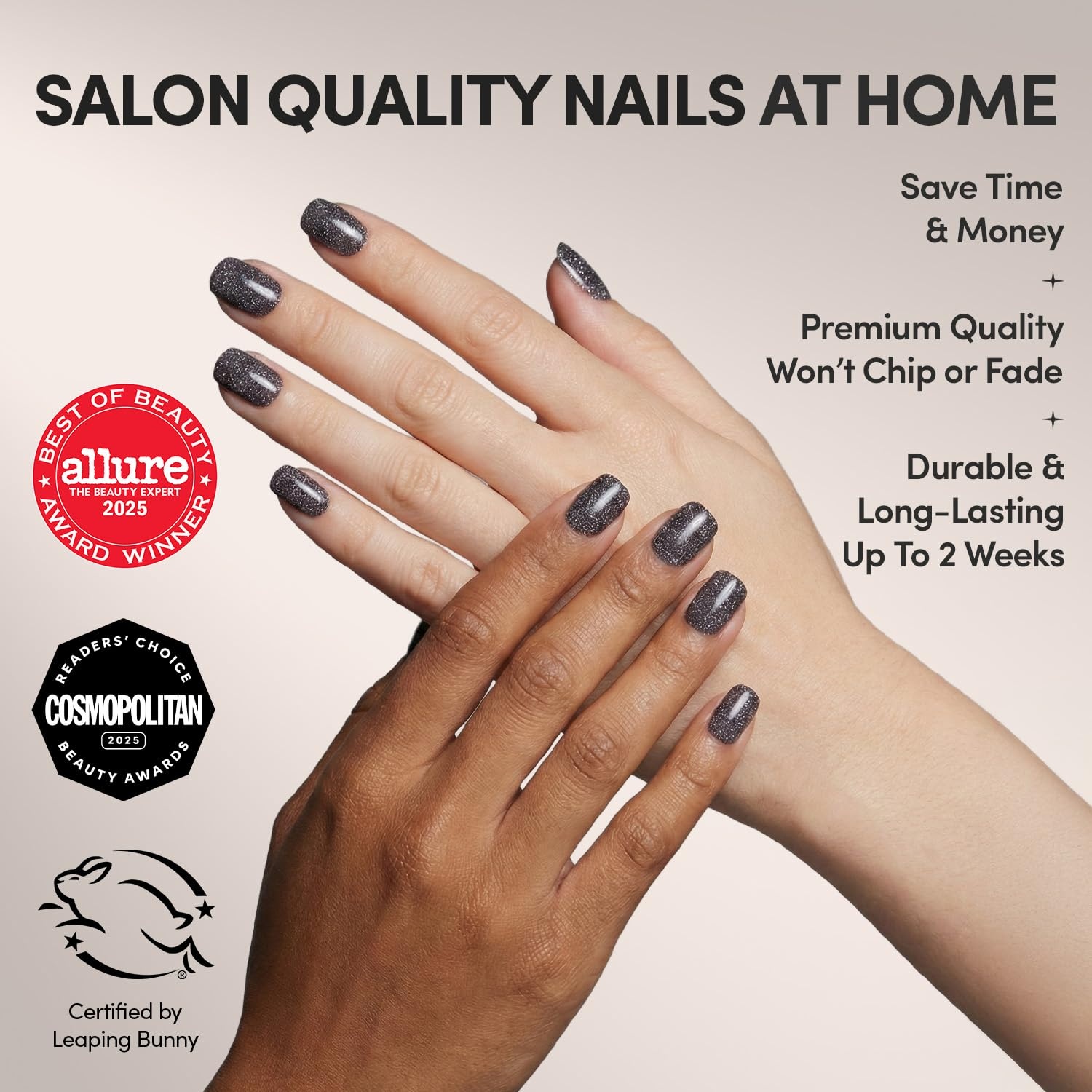 image:imageGlamnetic Press On Nails Short Oval Velvet Fake Nails 30 Pc Full Kit4C Cosmic
