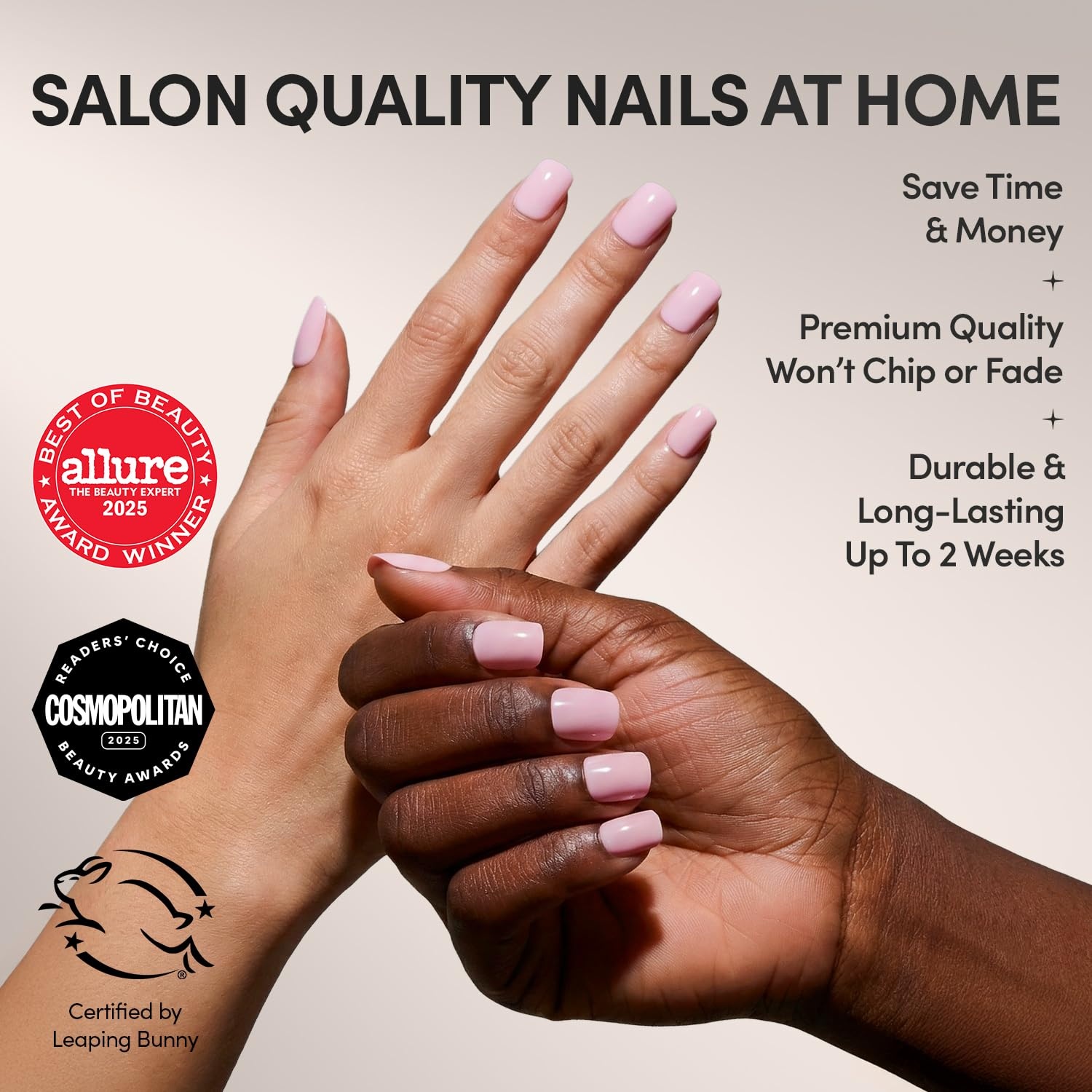 image:imageGlamnetic Press On Nails Short Oval Velvet Fake Nails 30 Pc Full Kit4D Sugar Bb