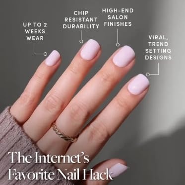 image:imageGlamnetic Press On Nails Short Round Glossy Fake Nails 30 Pc Full Kit1A Sweetie Set