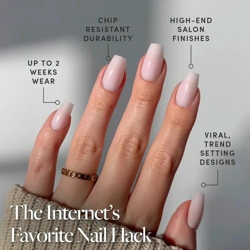 image:imageGlamnetic Press On Nails Short Round Glossy Fake Nails 30 Pc Full Kit1G Blush Dream