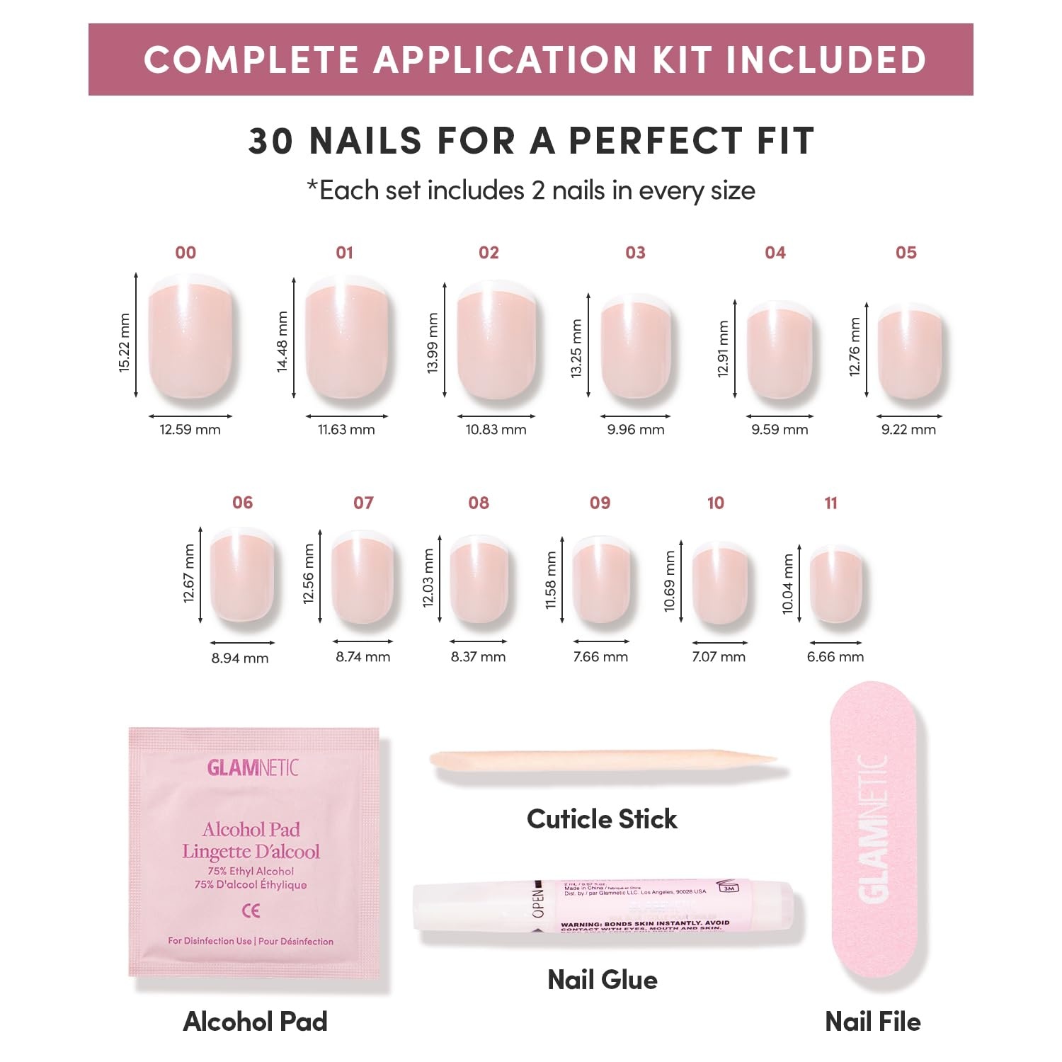 image:imageGlamnetic Press On Nails Short Round Glossy Fake Nails 30 Pc Full Kit2A Pearly Please
