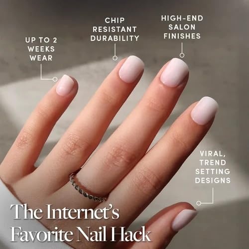 image:imageGlamnetic Press On Nails Short Round Glossy Fake Nails 30 Pc Full Kit4A Cool Whip