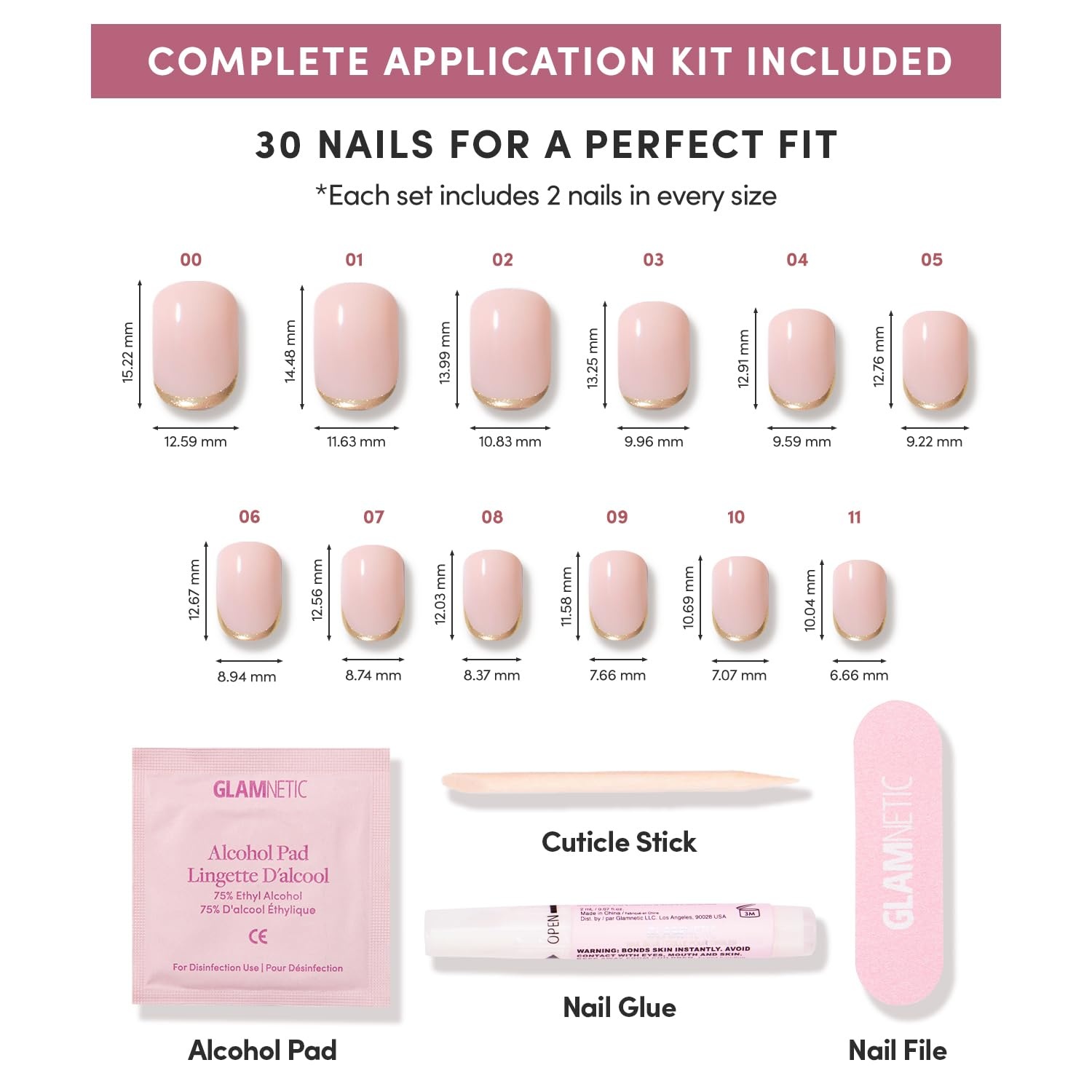 image:imageGlamnetic Press On Nails Short Round Glossy Fake Nails 30 Pc Full Kit5A Quiet Luxury