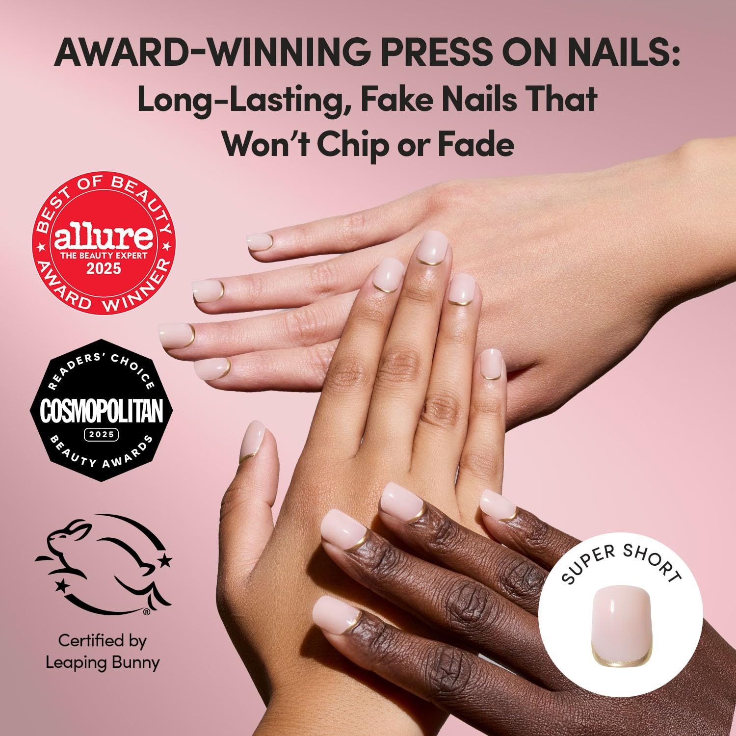 image:imageGlamnetic Press On Nails Short Round Glossy Fake Nails 30 Pc Full Kit5A Quiet Luxury