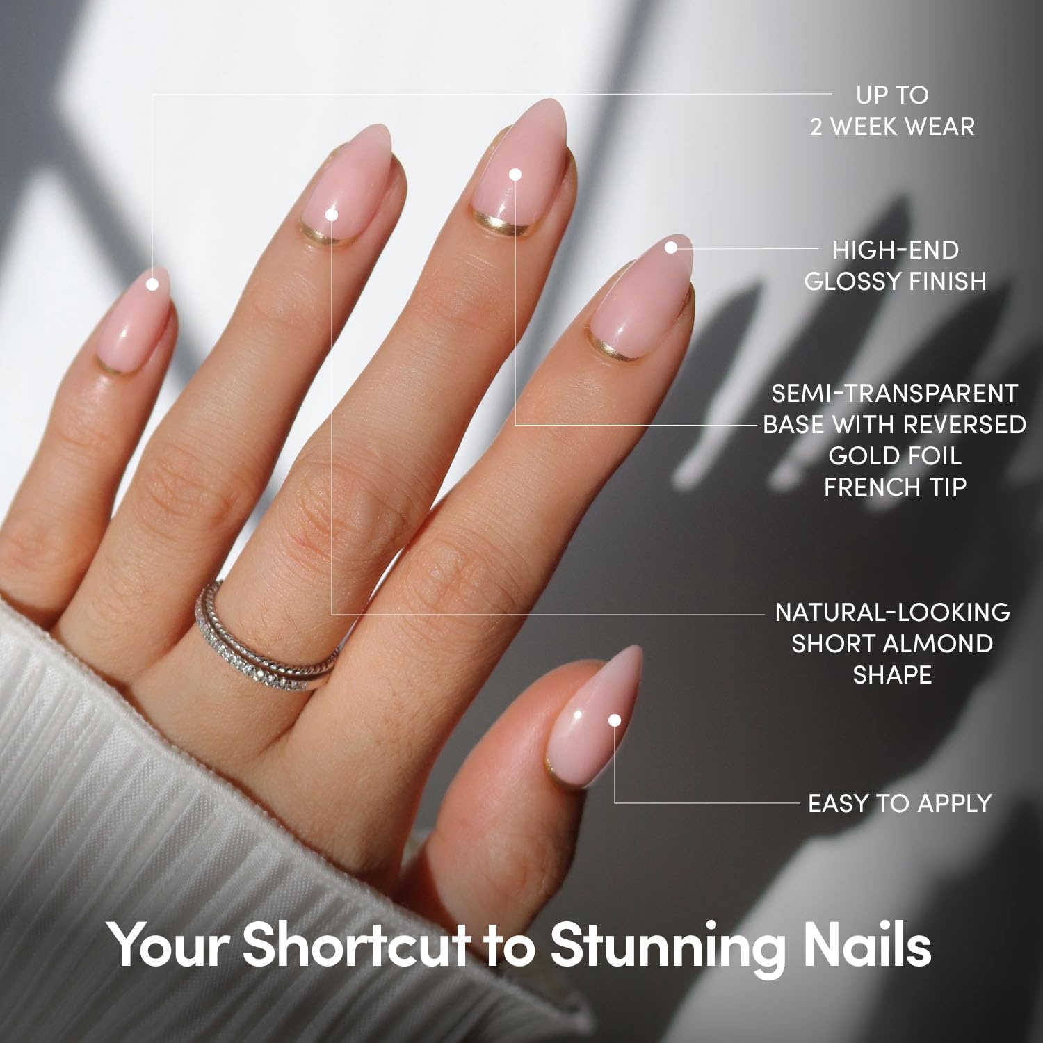 image:imageGlamnetic Press On Nails Short Round Glossy Fake Nails 30 Pc Full Kit5B Goal Chaser