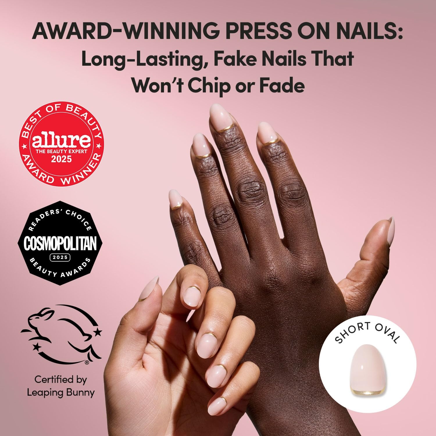 image:imageGlamnetic Press On Nails Short Round Glossy Fake Nails 30 Pc Full Kit5C Glam Goals