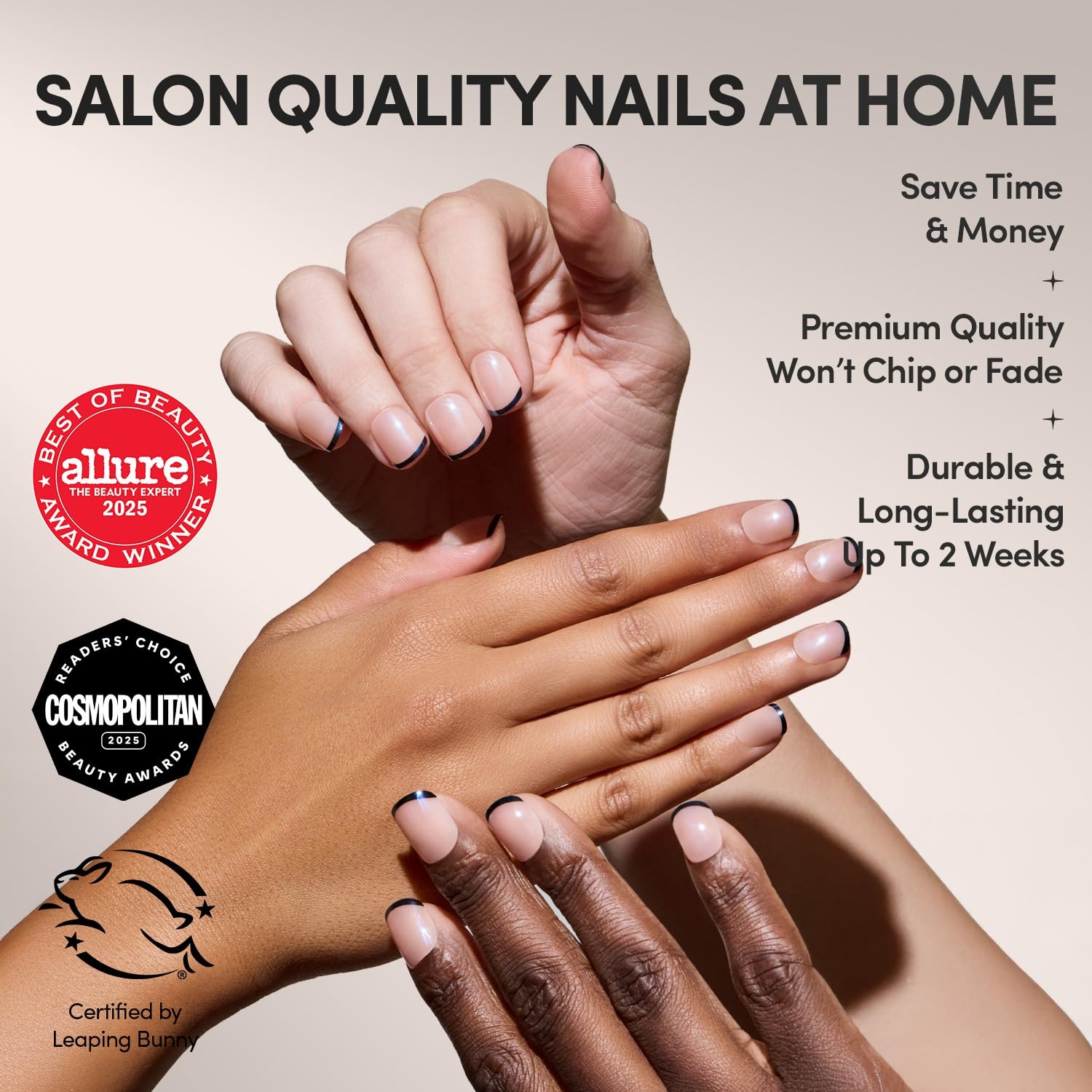 image:imageGlamnetic Press On Nails Short Round Glossy Fake Nails 30 Pc Full Kit7A Burnt Miso