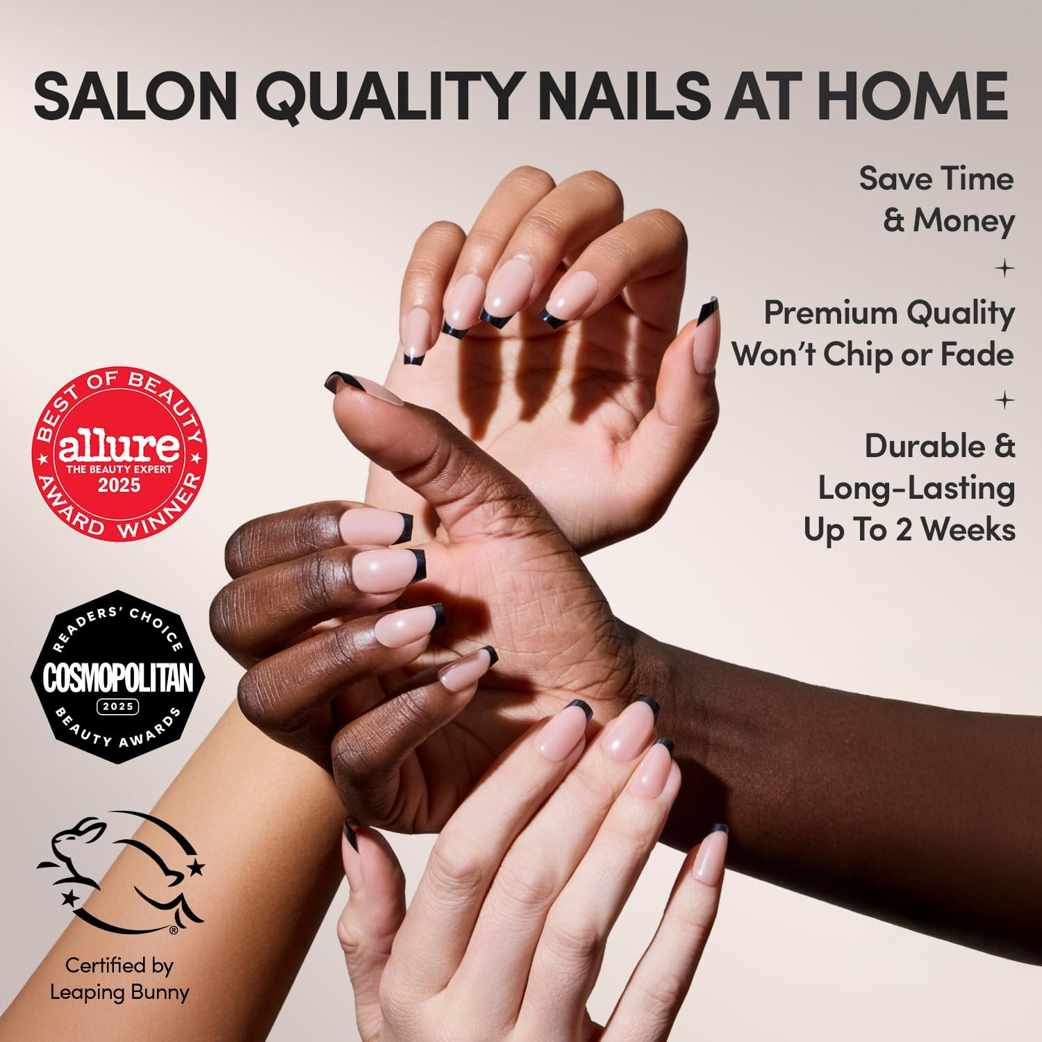 image:imageGlamnetic Press On Nails Short Round Glossy Fake Nails 30 Pc Full Kit7C Balsamic Glaze