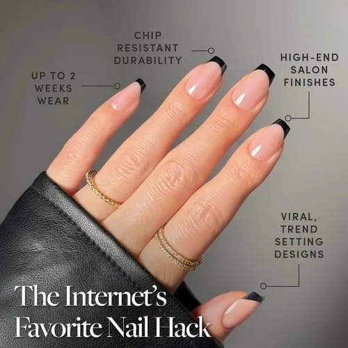 image:imageGlamnetic Press On Nails Short Round Glossy Fake Nails 30 Pc Full Kit7C Balsamic Glaze