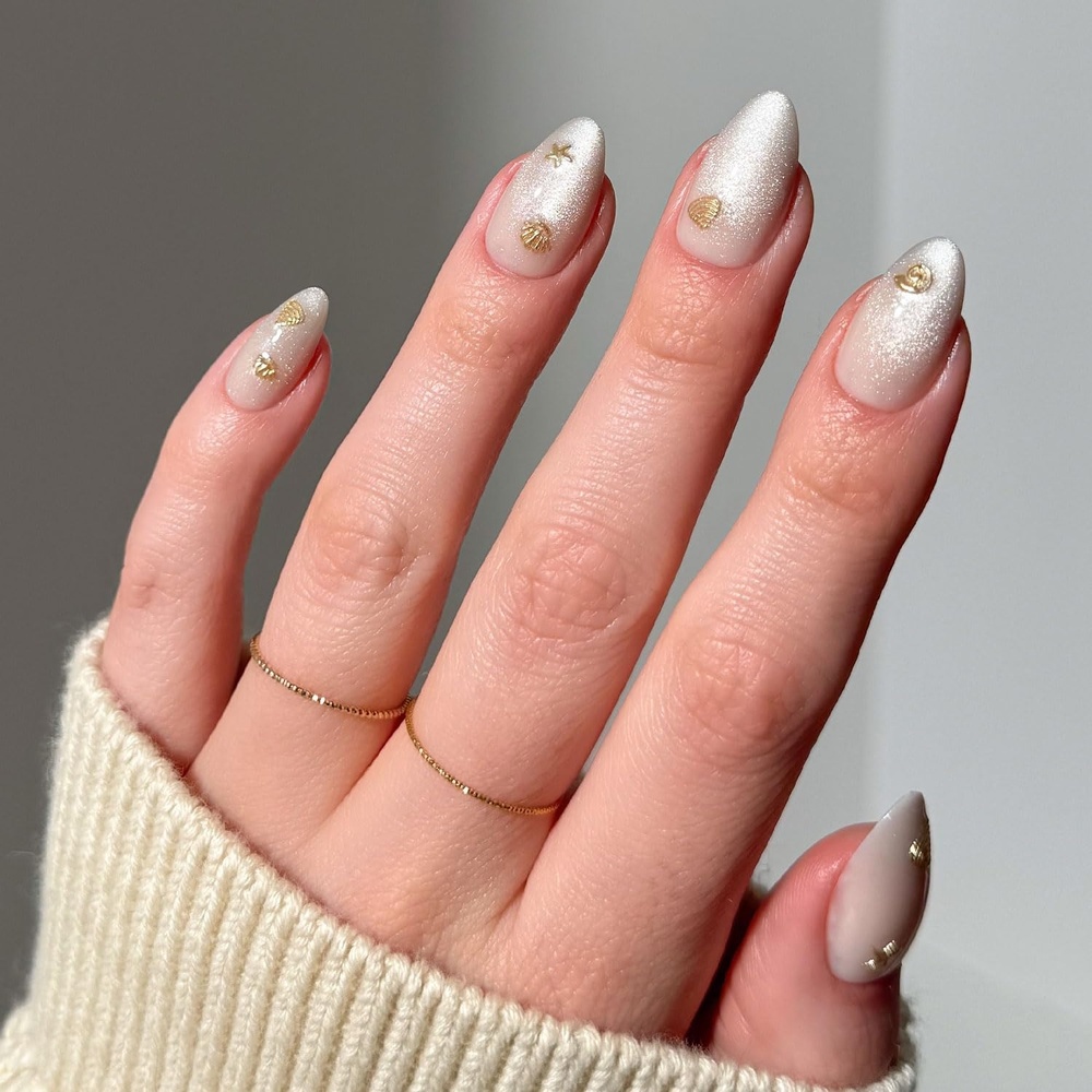 image:imageGlamnetic Press On Nails Short Almond Glossy Fake Nails 30 Pc Full Kit1F Sanded