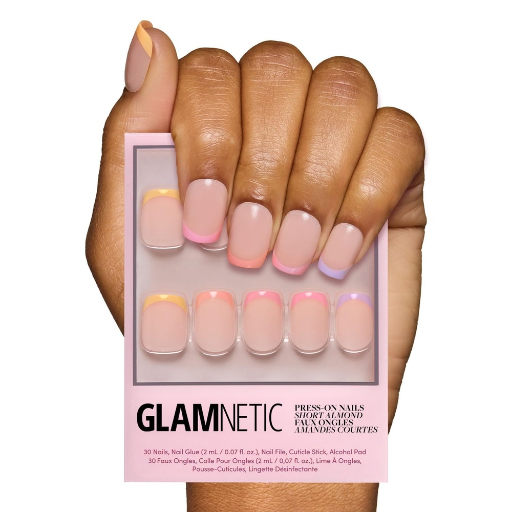 image:imageGlamnetic Press On Nails Short Almond Glossy Fake Nails 30 Pc Full Kit2C Macarons