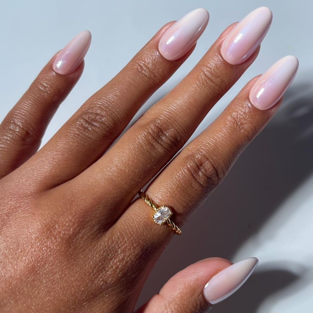 image:imageGlamnetic Press On Nails Short Almond Glossy Fake Nails 30 Pc Full Kit2K Pink Pearl