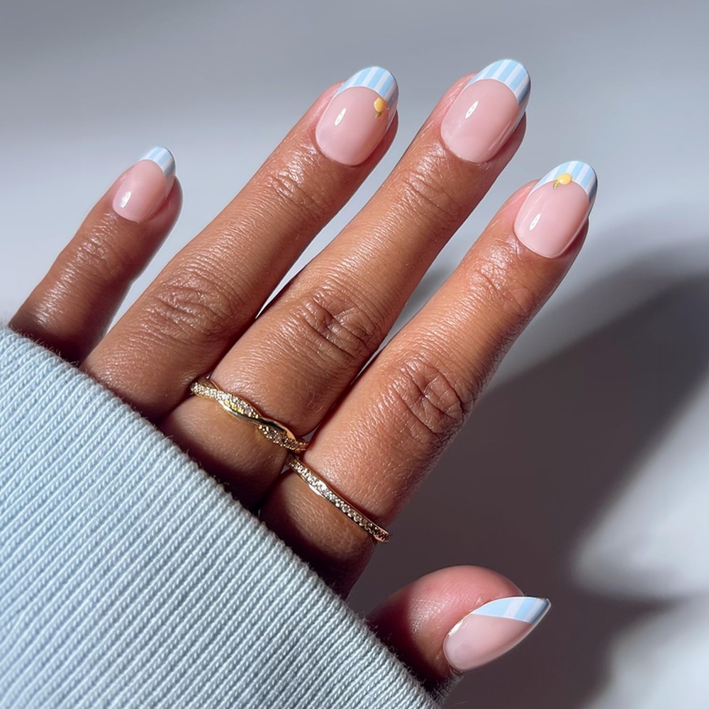 image:imageGlamnetic Press On Nails Short Almond Glossy Fake Nails 30 Pc Full Kit2K Summer Fresco