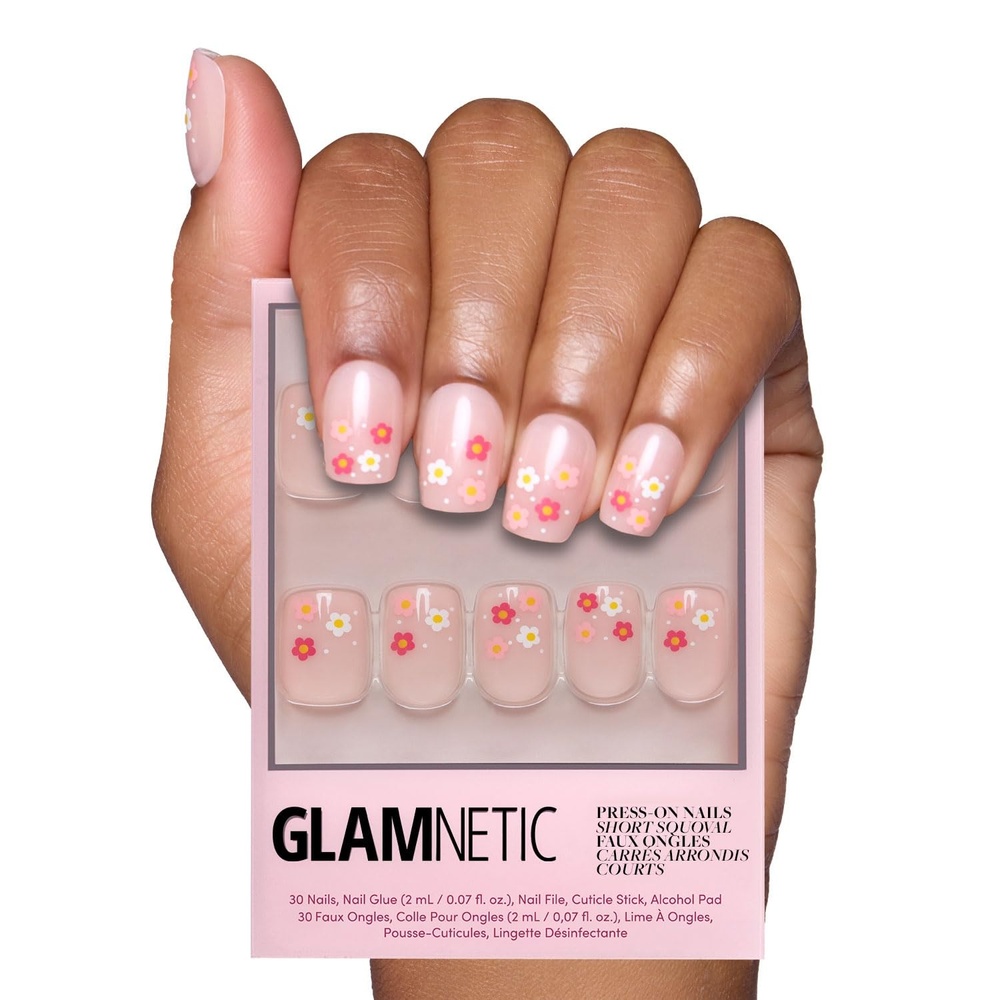 image:imageGlamnetic Press On Nails Short Almond Glossy Fake Nails 30 Pc Full Kit4C Pretty Bloom