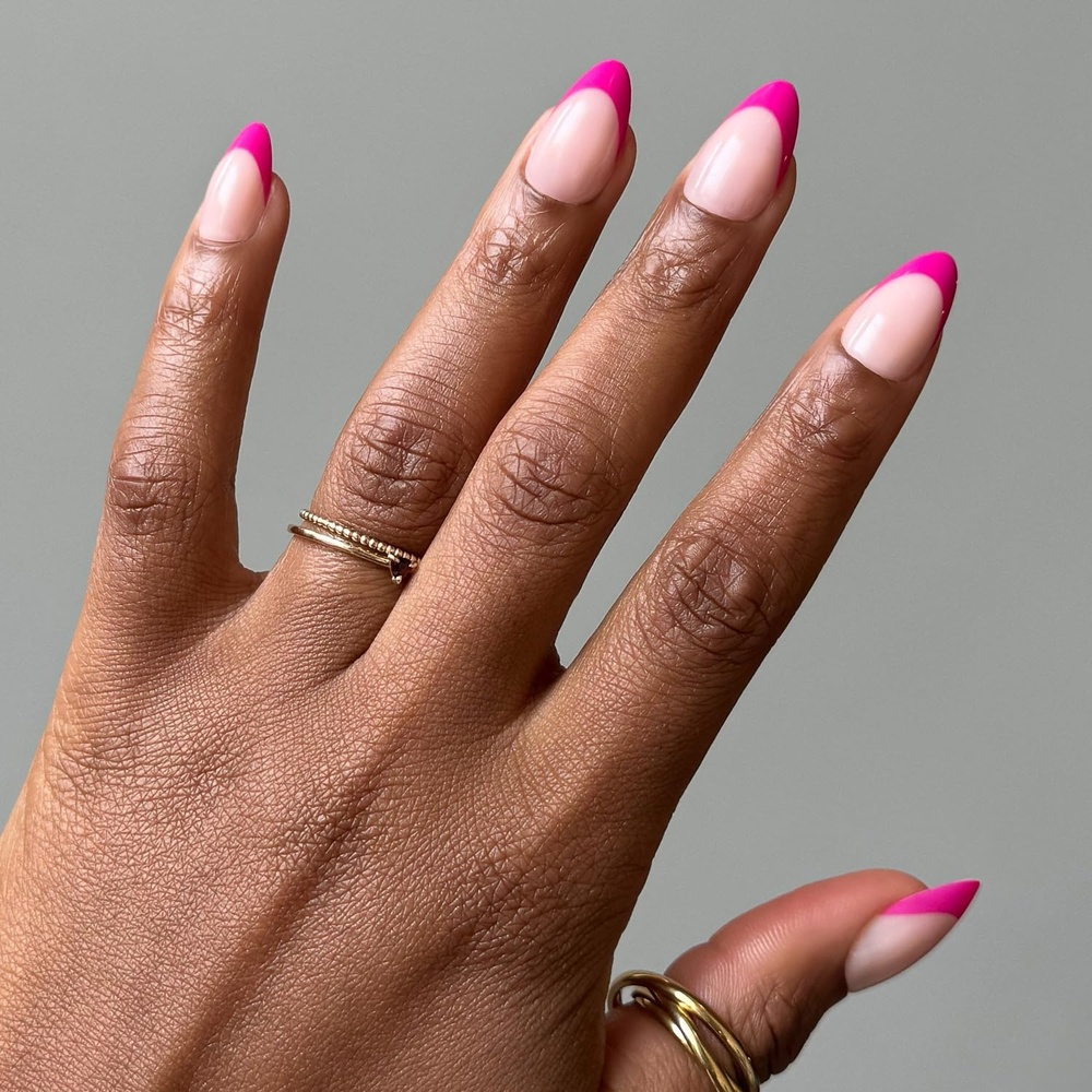 image:imageGlamnetic Press On Nails Short Almond Glossy Fake Nails 30 Pc Full Kit5J Raspberry Sorbet