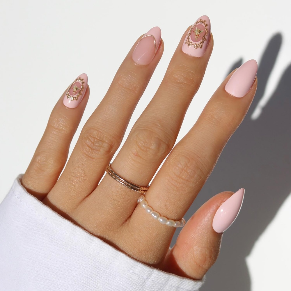 image:imageGlamnetic Press On Nails Short Almond Matte Fake Nails 30 Pc Full Kit4B Lovers Crest