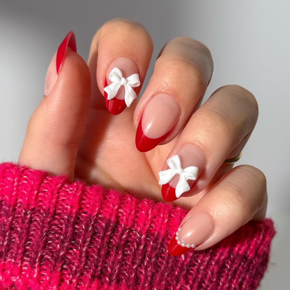 image:imageGlamnetic Press On Nails Short Almond Matte Fake Nails 30 Pc Full Kit4E Ruby Ribbons
