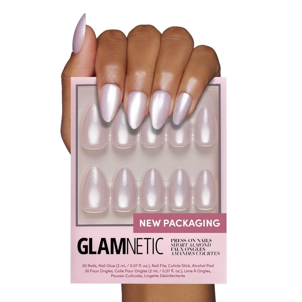 image:imageGlamnetic Press On Nails  Short Almond Matte Fake Nails 30 Pc Full Kit4J  Selenite