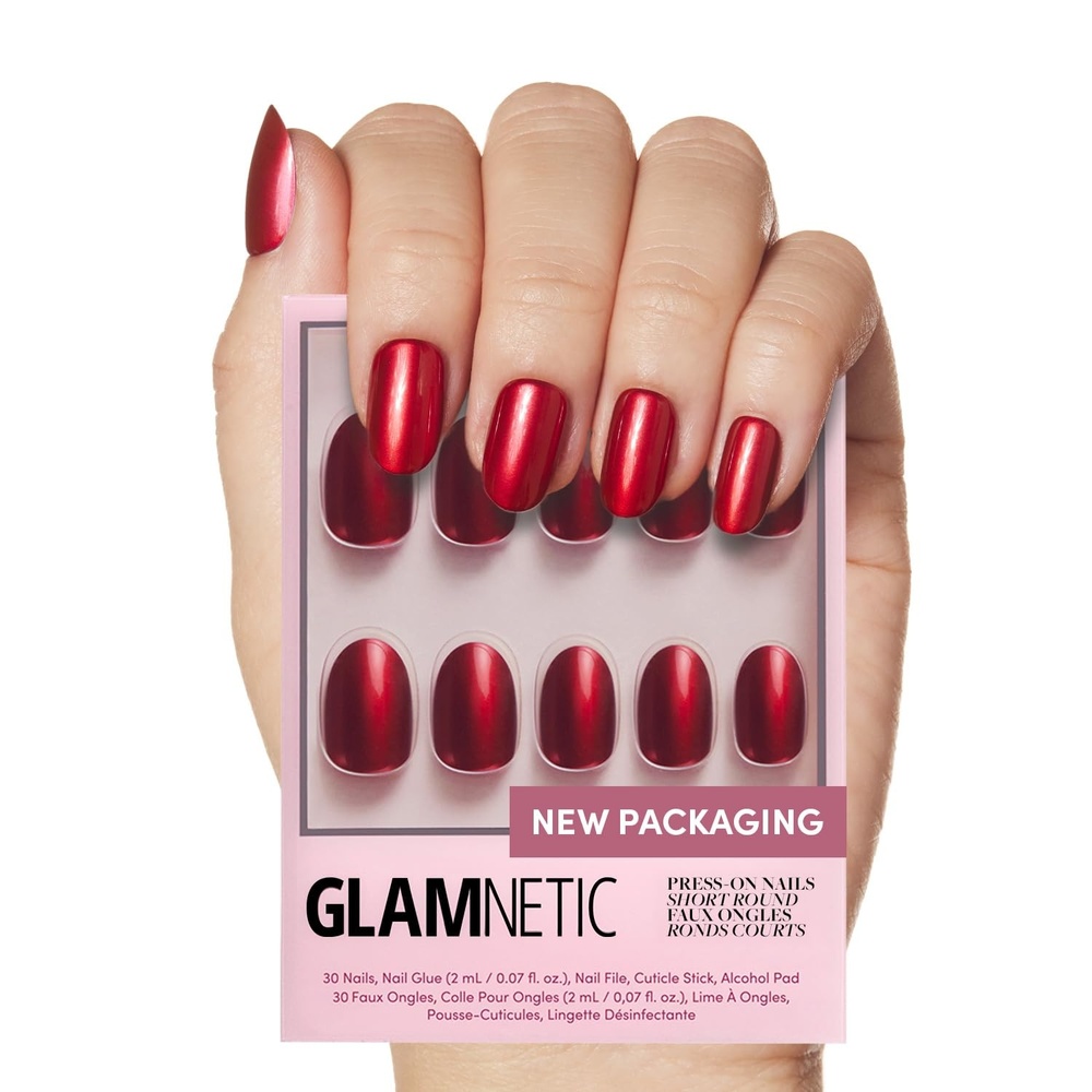 image:imageGlamnetic Press On Nails Short Almond Matte Fake Nails 30 Pc Full KitCherry Glaze