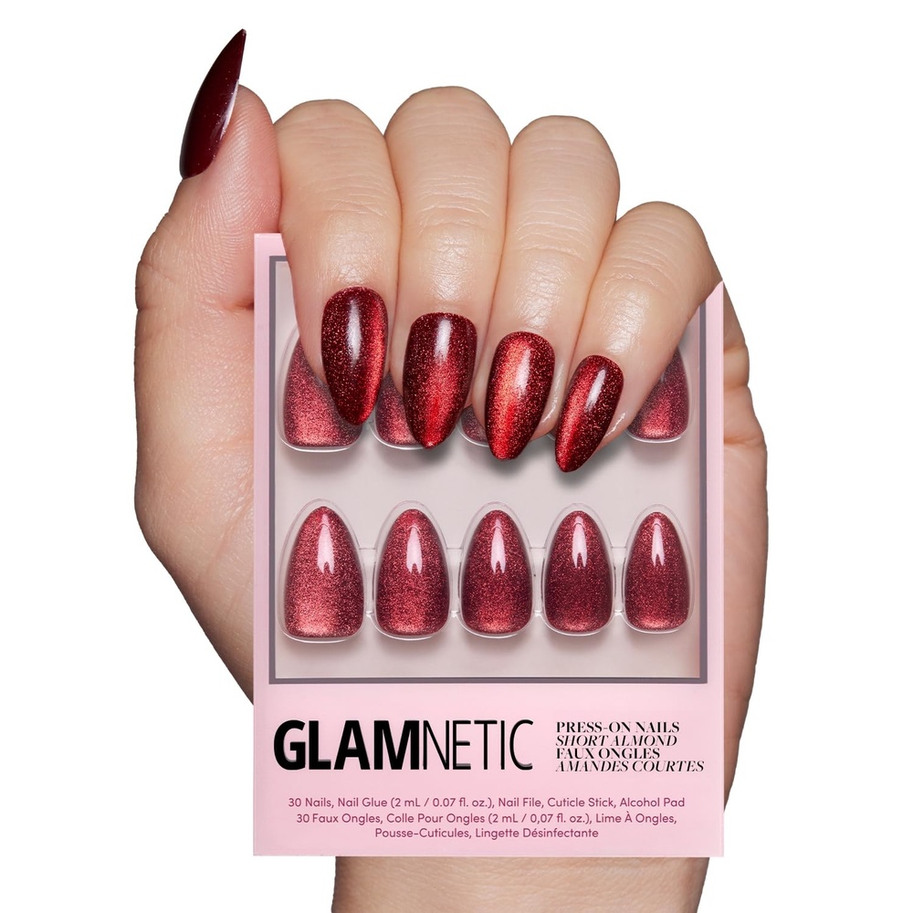 image:imageGlamnetic Press On Nails Short Almond Matte Fake Nails 30 Pc Full KitRuby Slipper