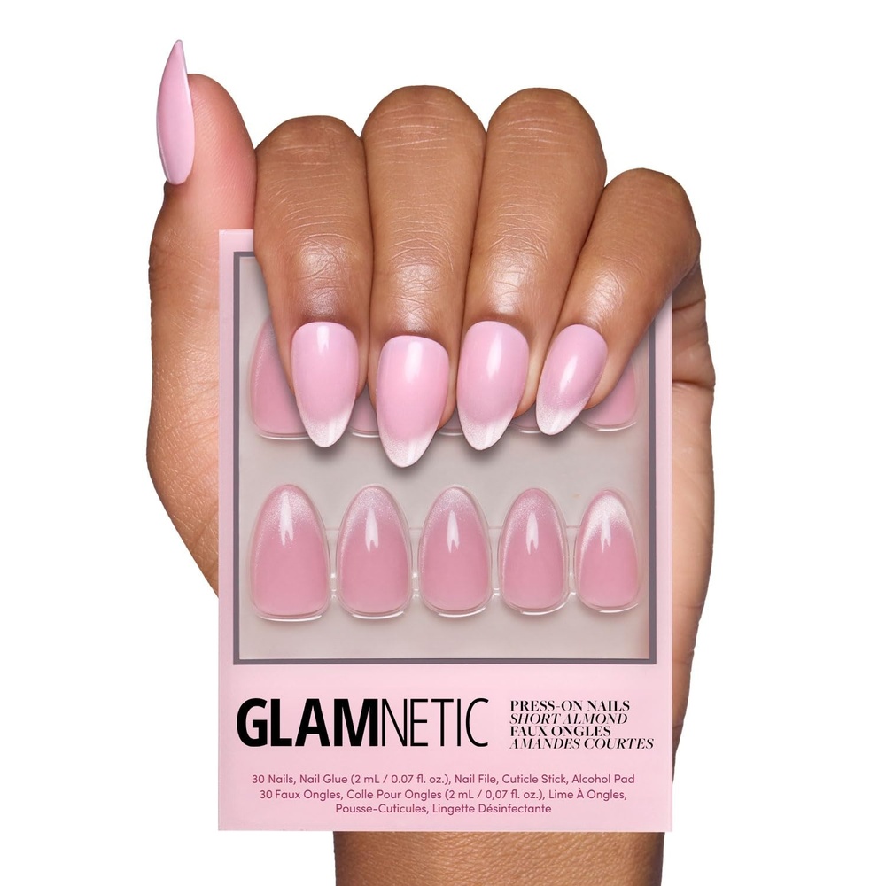 image:imageGlamnetic Press On Nails Short Almond Velvet Fake Nails 30 Pc Full Kit2I Lovers Blush