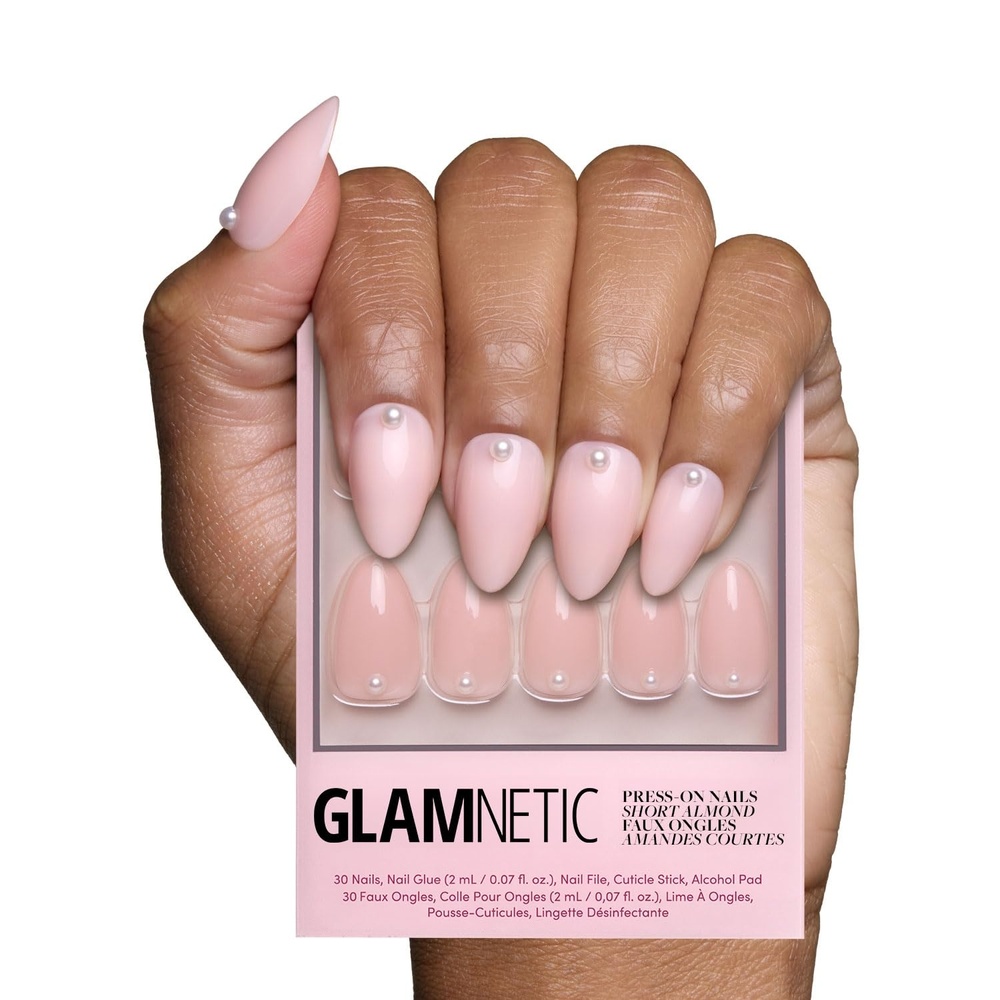 image:imageGlamnetic Press On Nails  Short Almond Velvet Fake Nails 30 Pc Full Kit2Q  Wifey