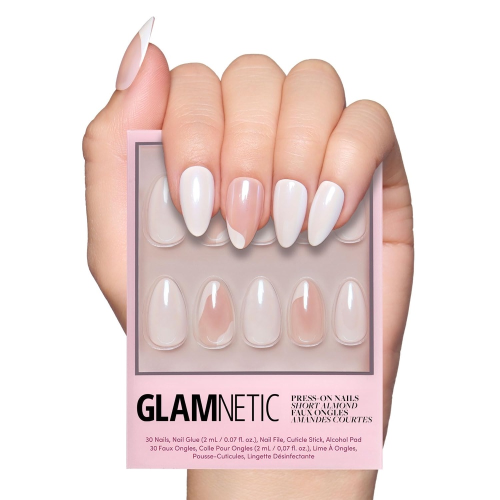 image:imageGlamnetic Press On Nails  Short Almond Velvet Fake Nails 30 Pc Full Kit2R  Lovey Dovey
