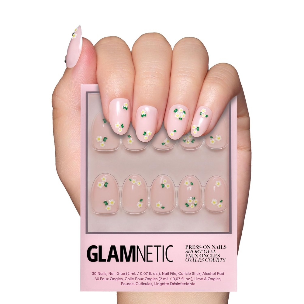 image:imageGlamnetic Press On Nails Short Almond Velvet Fake Nails 30 Pc Full KitPetals