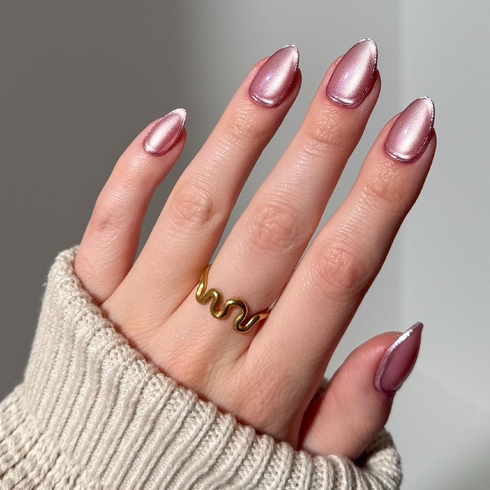 image:imageGlamnetic Press On Nails Short Oval Velvet Fake Nails 30 Pc Full Kit3D Mertini