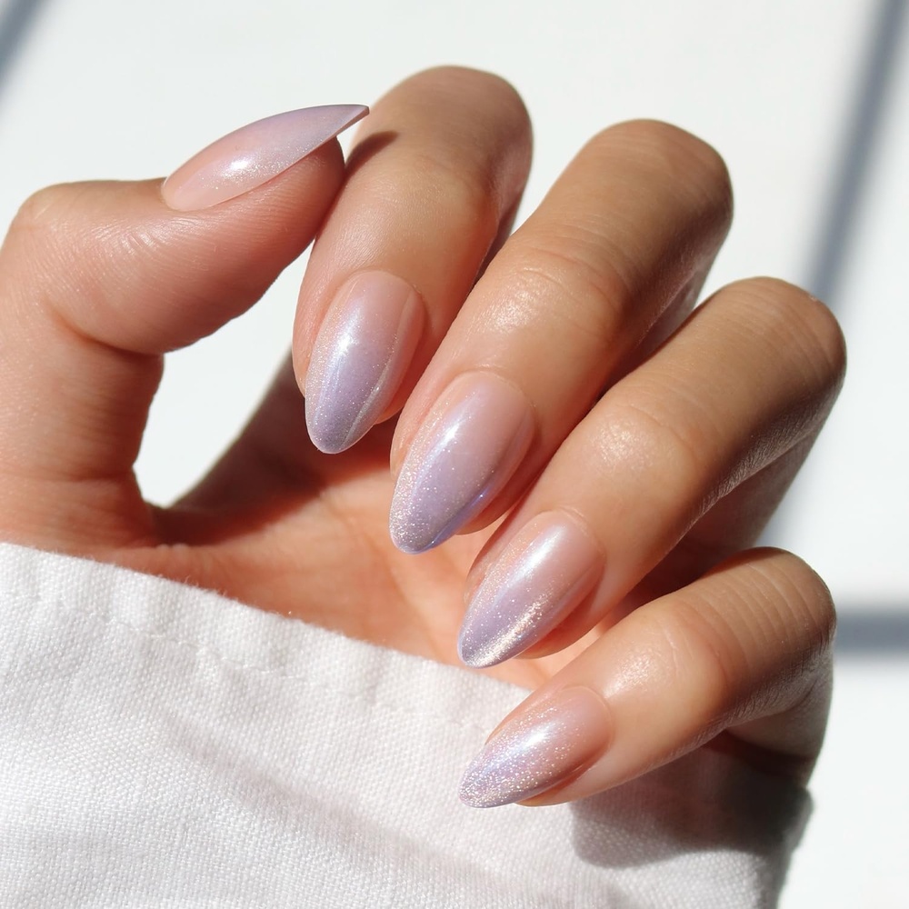 image:imageGlamnetic Press On Nails Short Oval Velvet Fake Nails 30 Pc Full Kit3F Polar Day