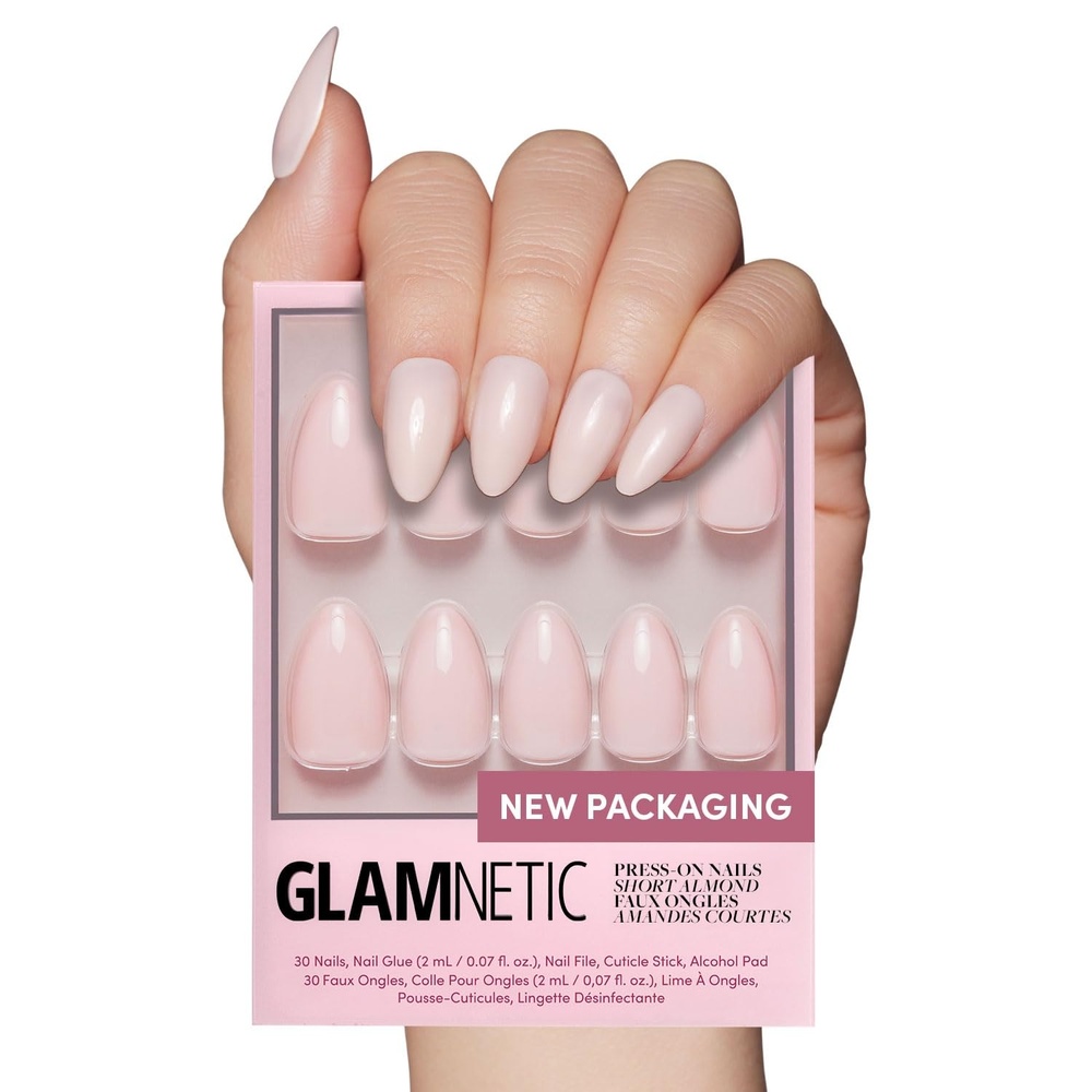 image:imageGlamnetic Press On Nails Short Oval Velvet Fake Nails 30 Pc Full Kit3H Ballet Pink